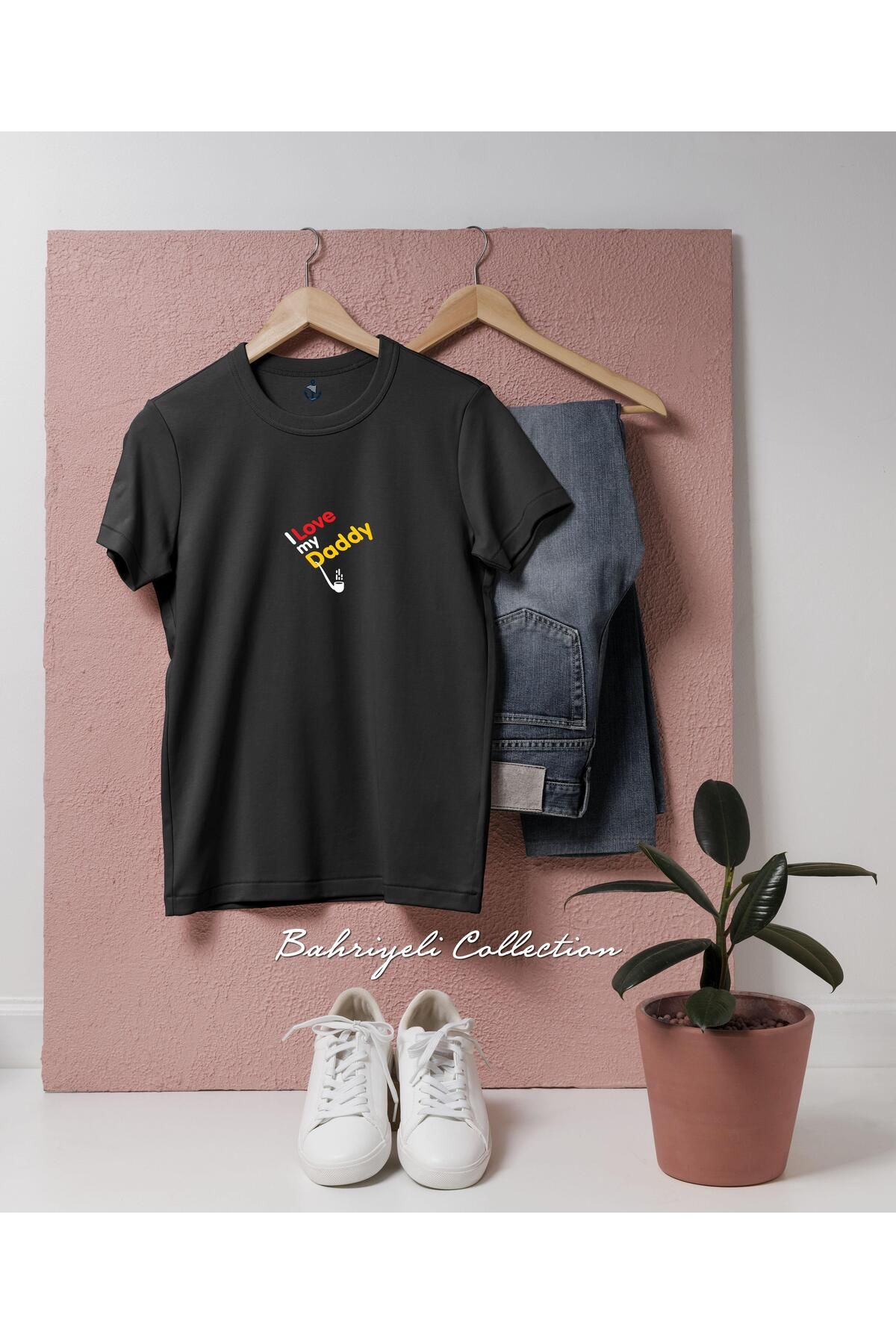 bahriyeli.jpeg Oversize Babalar Günü I Love My Daddy Tasarımlı Unisex T-Shirt