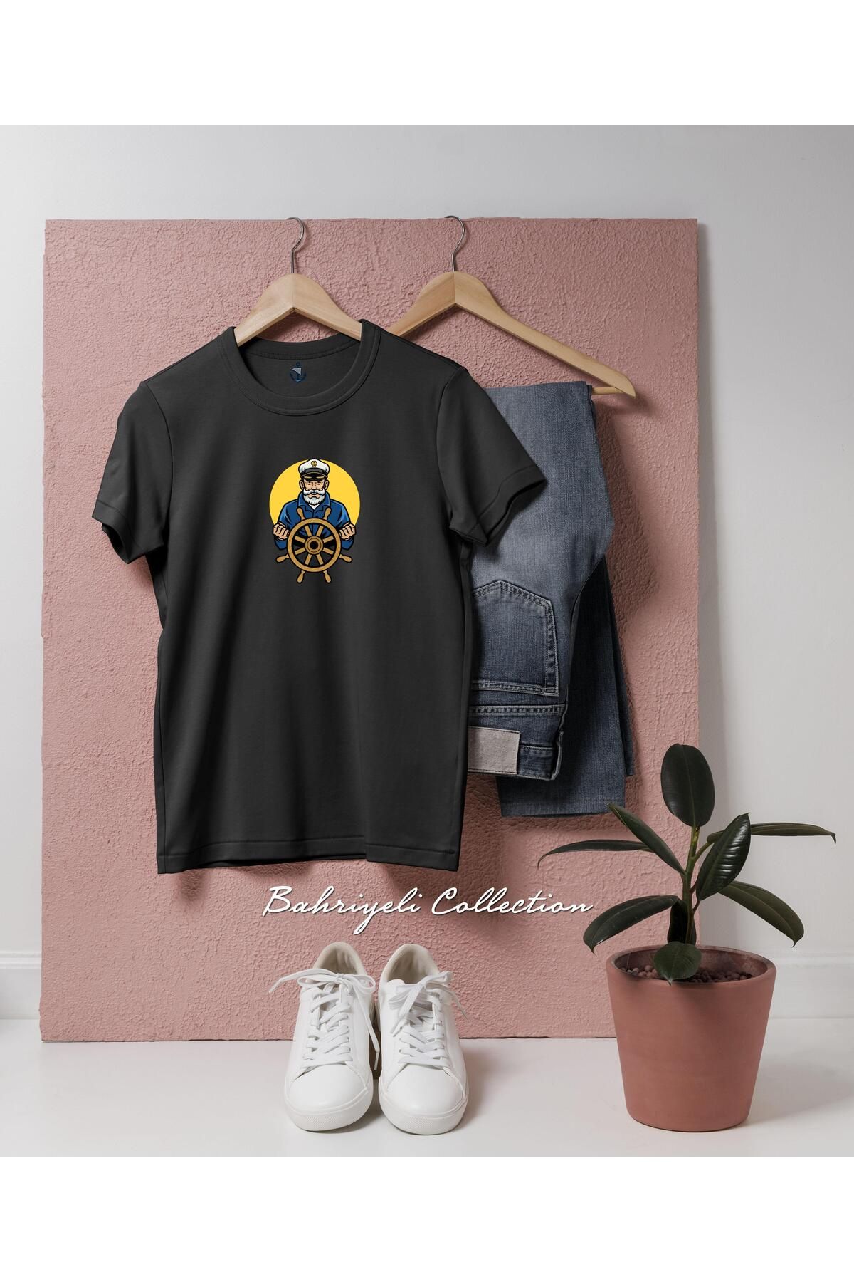 bahriyeli.jpeg Oversize Babalar Günü Kaptan Baba Tasarımlı Unisex T-Shirt