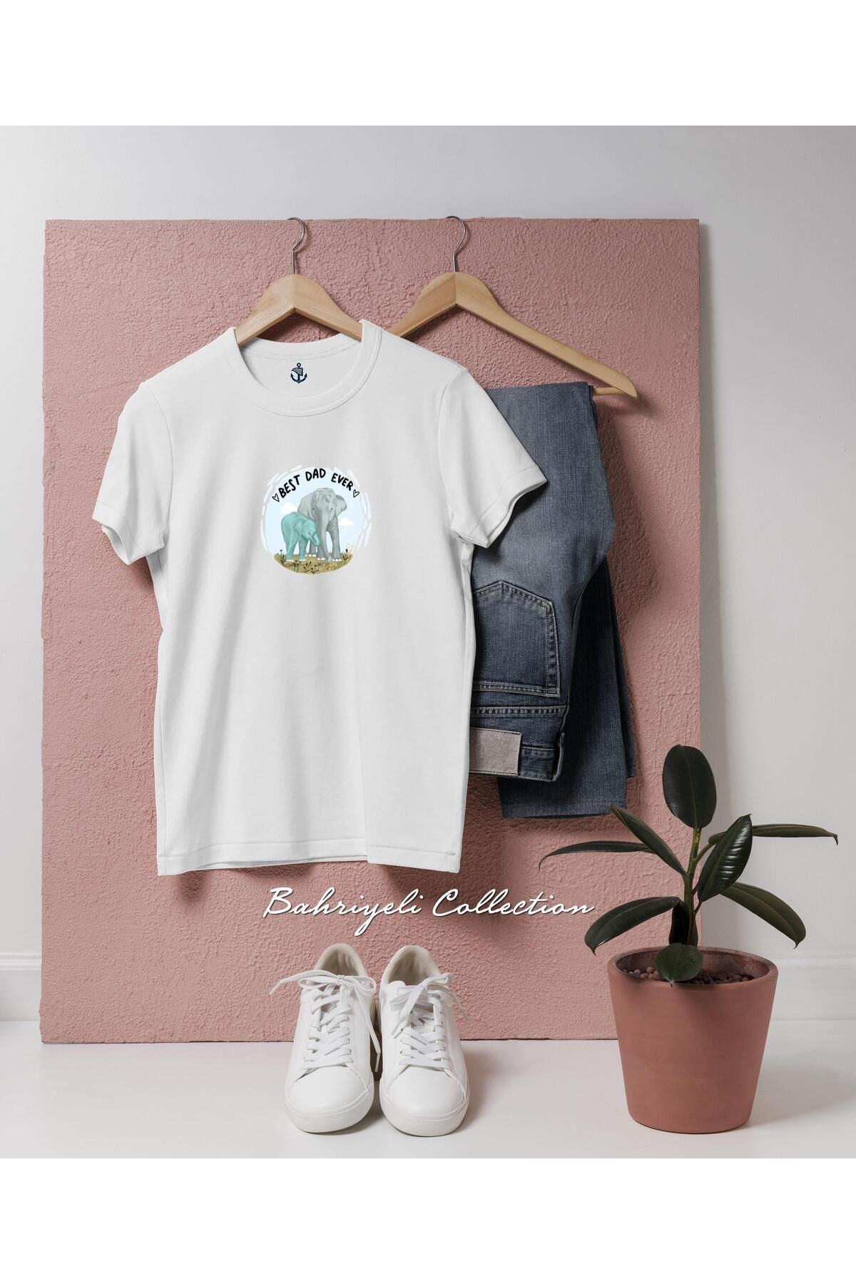 bahriyeli.jpeg Oversize Babalar Günü Best Dad Ever Tasarımlı Unisex T-Shirt