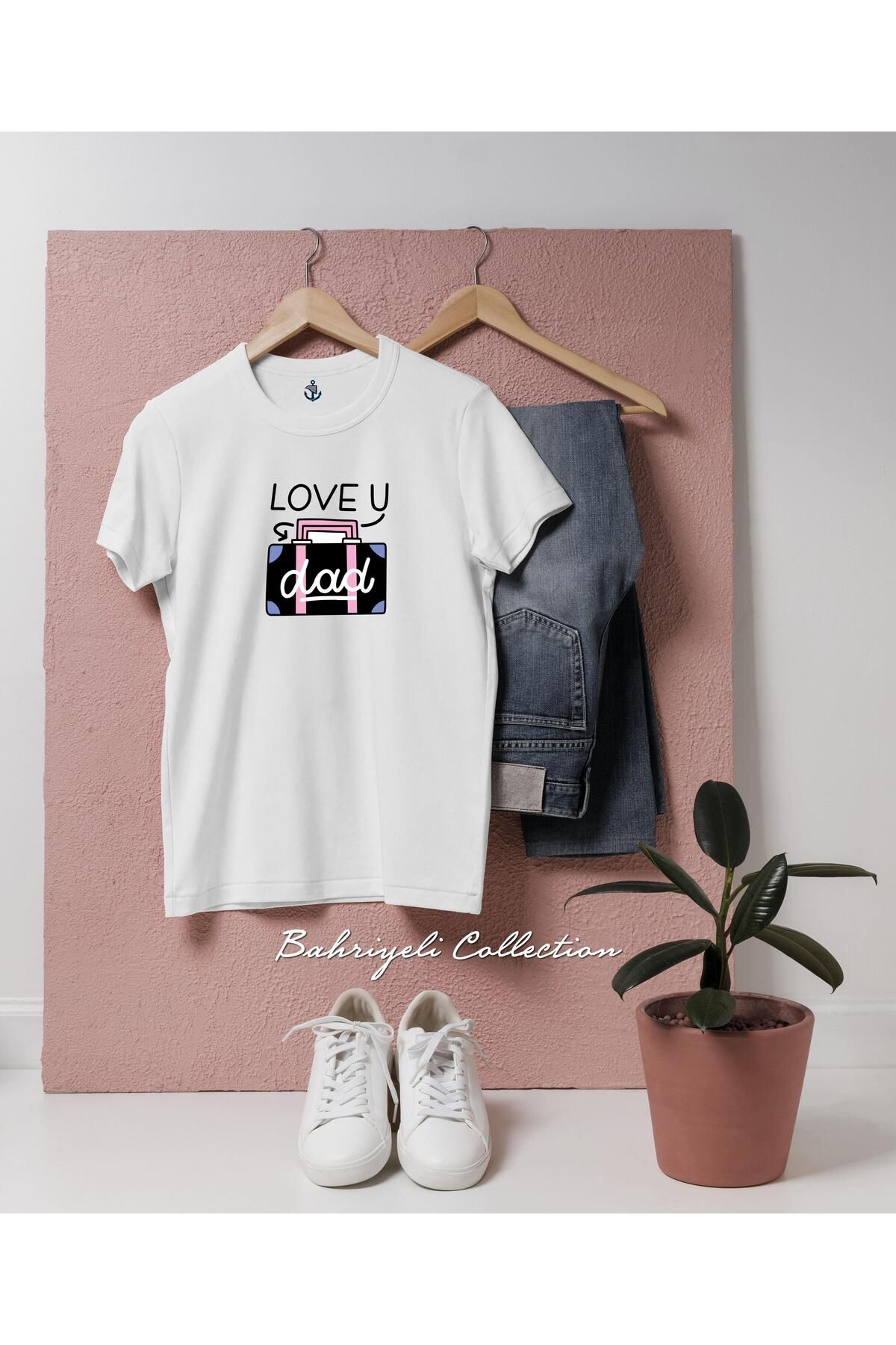 bahriyeli.jpeg Oversize Love U Dad Tasarımlı Unisex T-Shirt