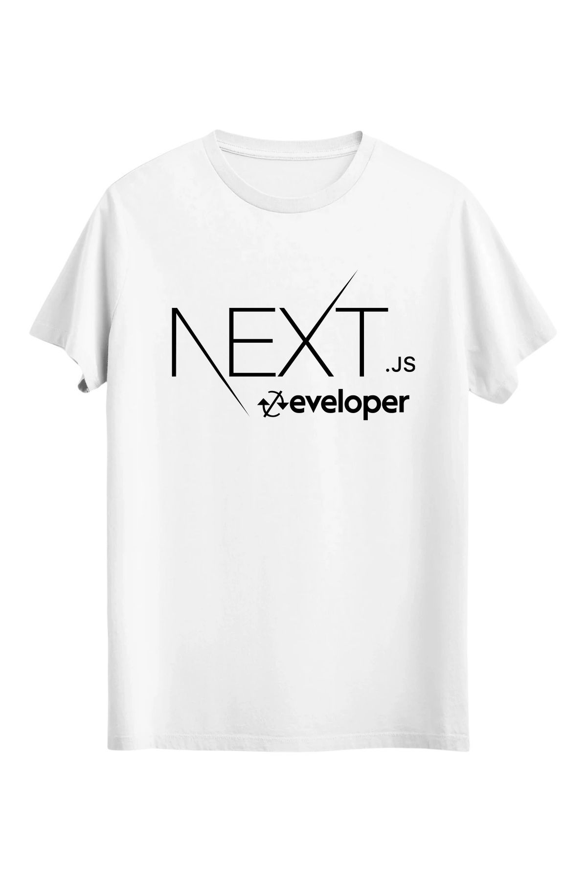 srcmarket Yazılımcılara Özel, Next Js Developer Baskılı Unisex Tshirt