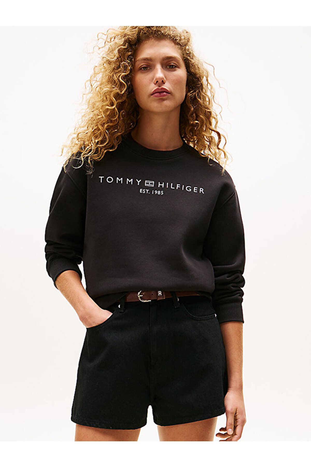 Tommy Hilfiger Logo Crew Neck Fleece Sweatshirt