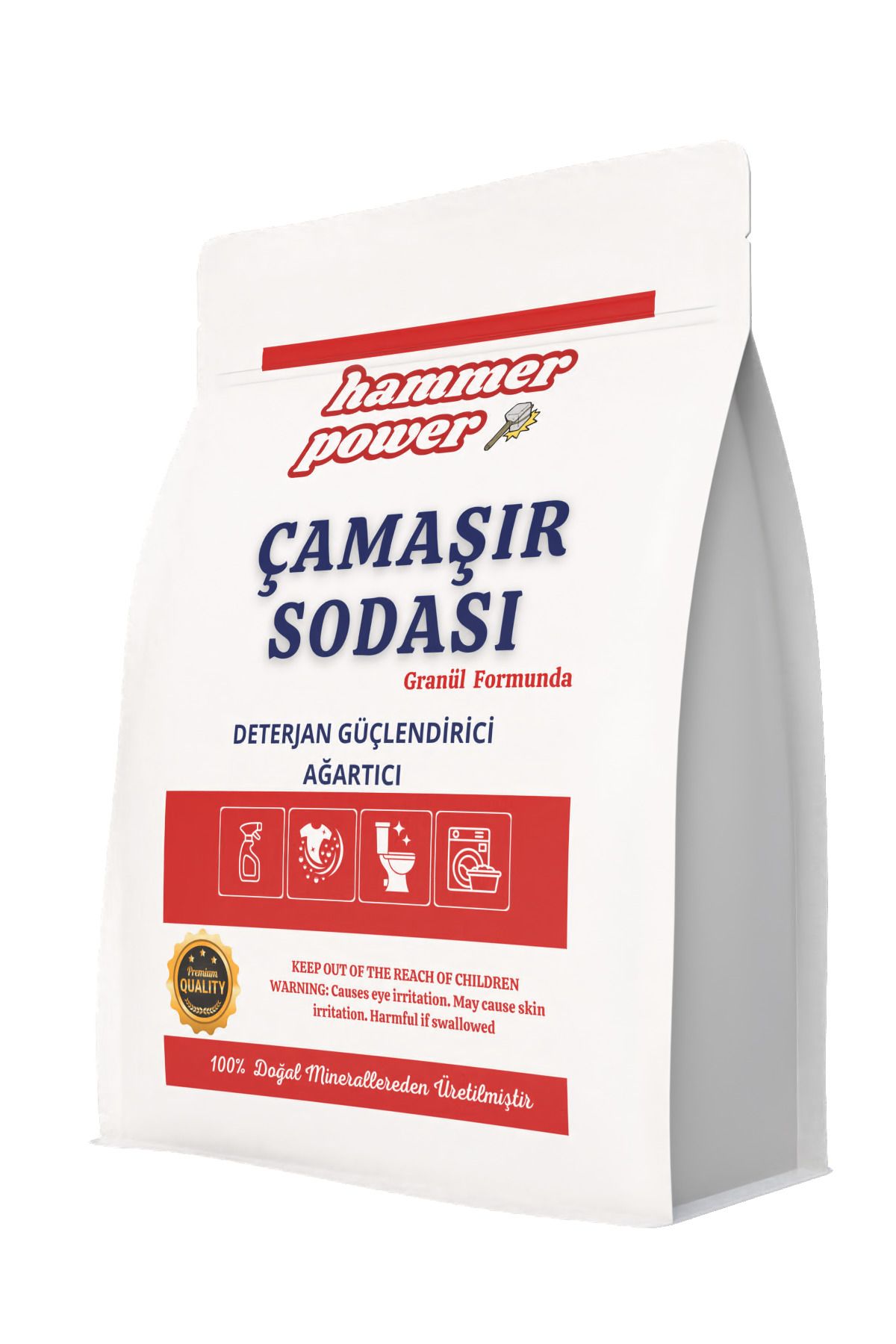 hammer power Çamaşır Sodası Granül Kireç Önleyici Çok Amaçlı Temizleyici Ağartıcı 1500g