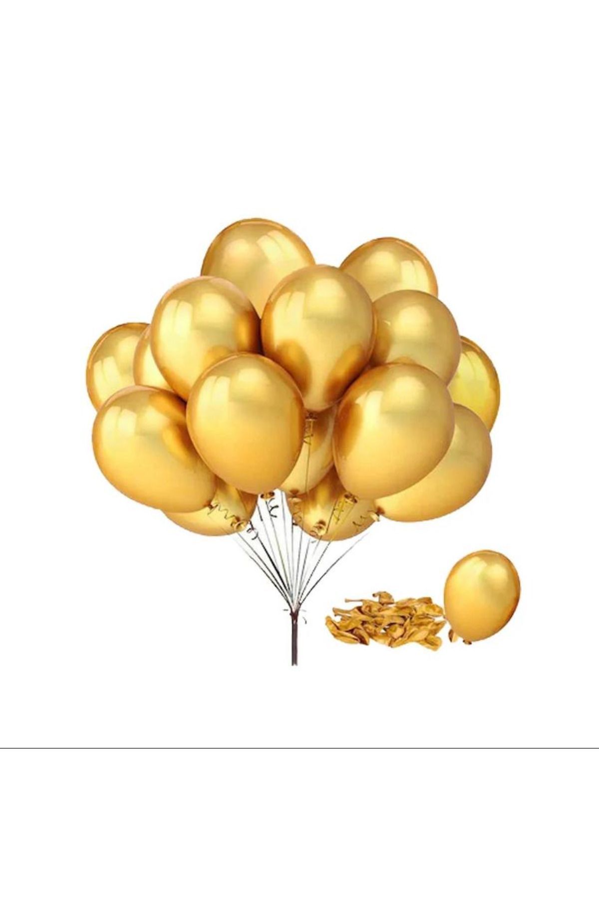 KARNAVAL DÜNYASI 5 ADET GOL RENGİ KROM KAPLAMA BALON- 12 İNÇ (30CM)