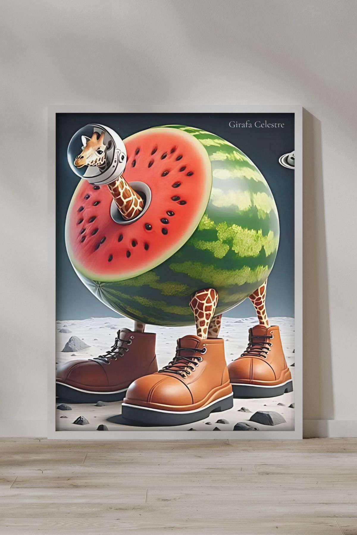 FGHGF Girafa Celestre Çerçevesiz Poster & Duvar Tablosu