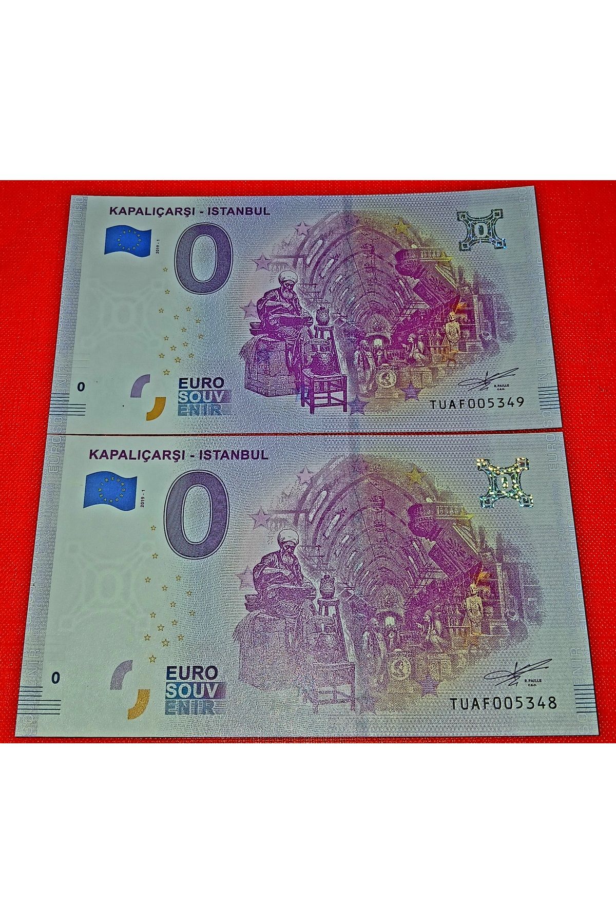 DÜZGÜN TİCARET 0 Euro Hatıra Kapalıçarşı Seri Takipli Çil Kağıt Para Görseldeki Ürün