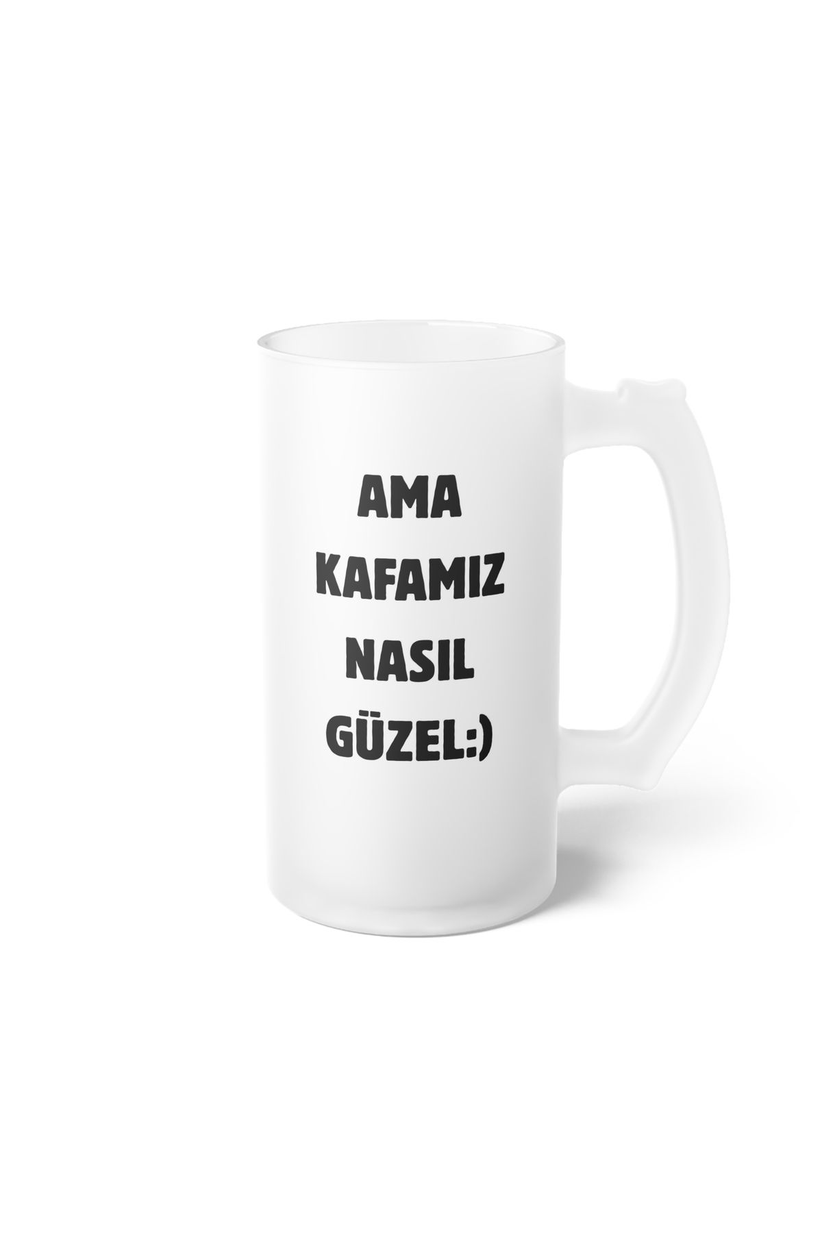 BASKIBAZAR Since 2020 Ama Kafamız Nasıl Güzel Baskılı Buzlu Hediyelik Bira Bardağı - Doğum Günü - Sevgililer Günü