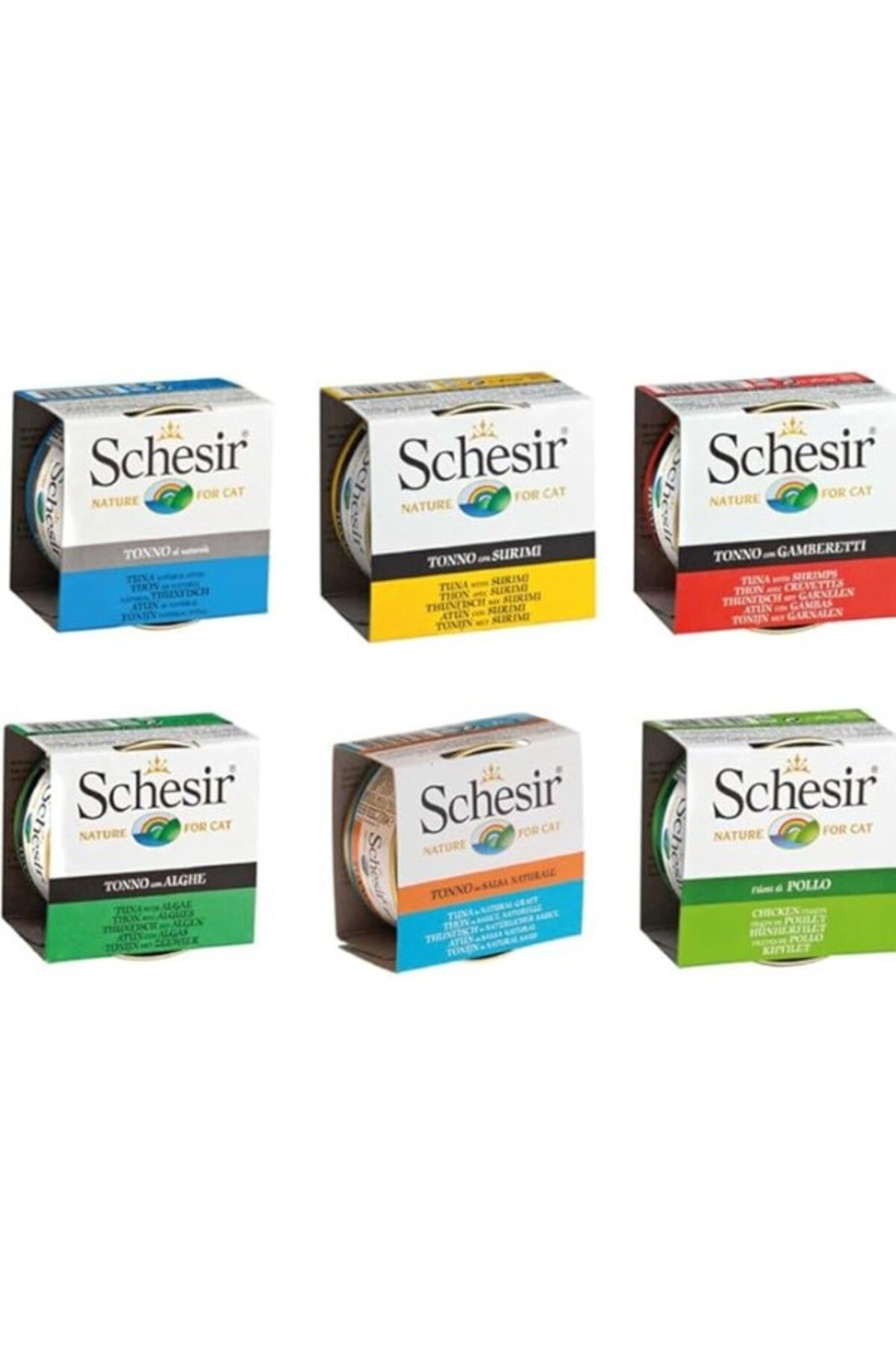ShopZum Schesir Karışık Konserve Yetişkin Kedi Maması 6 X 85 gr