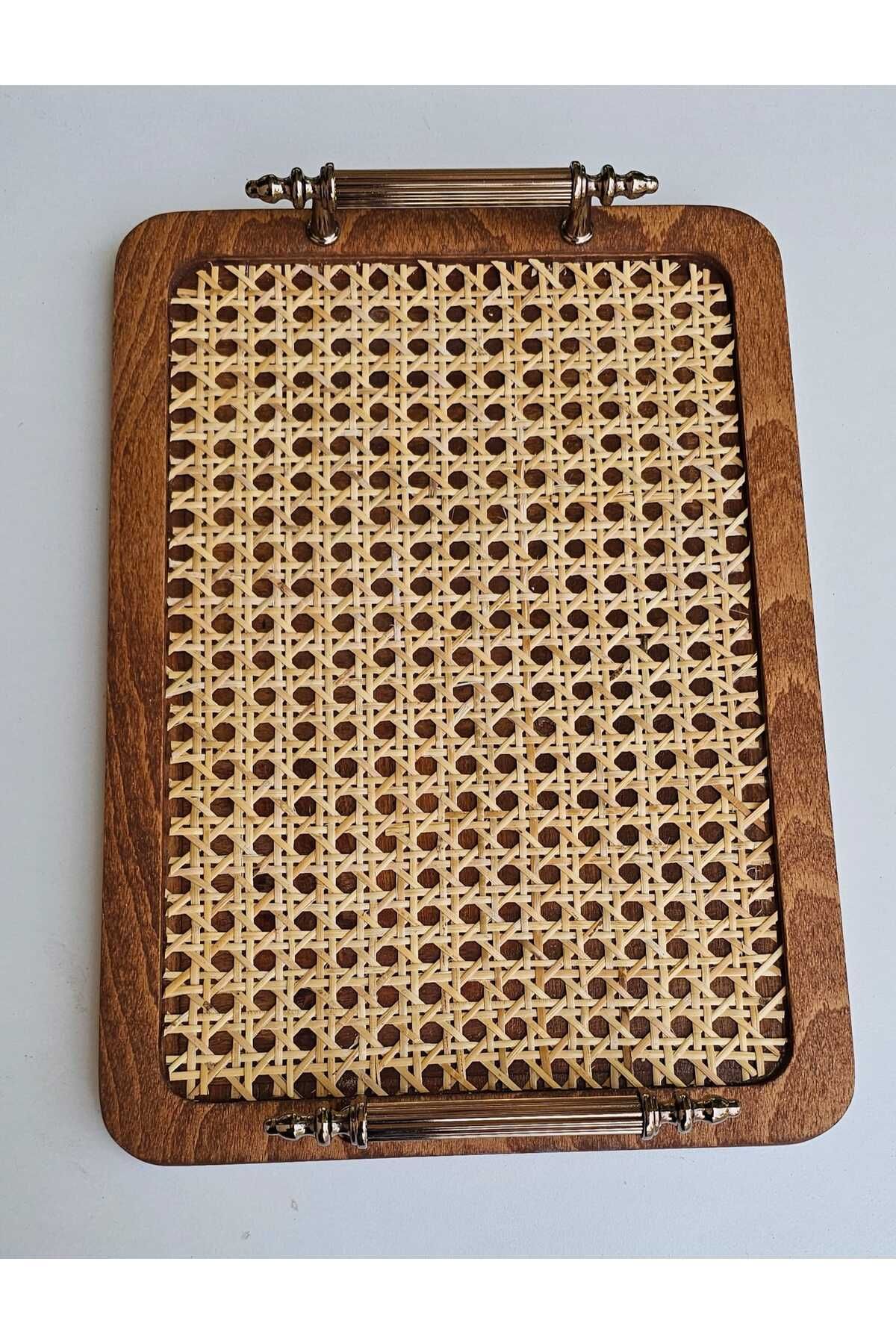 arykanda HAZERAN TEPSİ - RATTAN TEPSİ - DEKORATİF SUNUM TEPSİSİ
