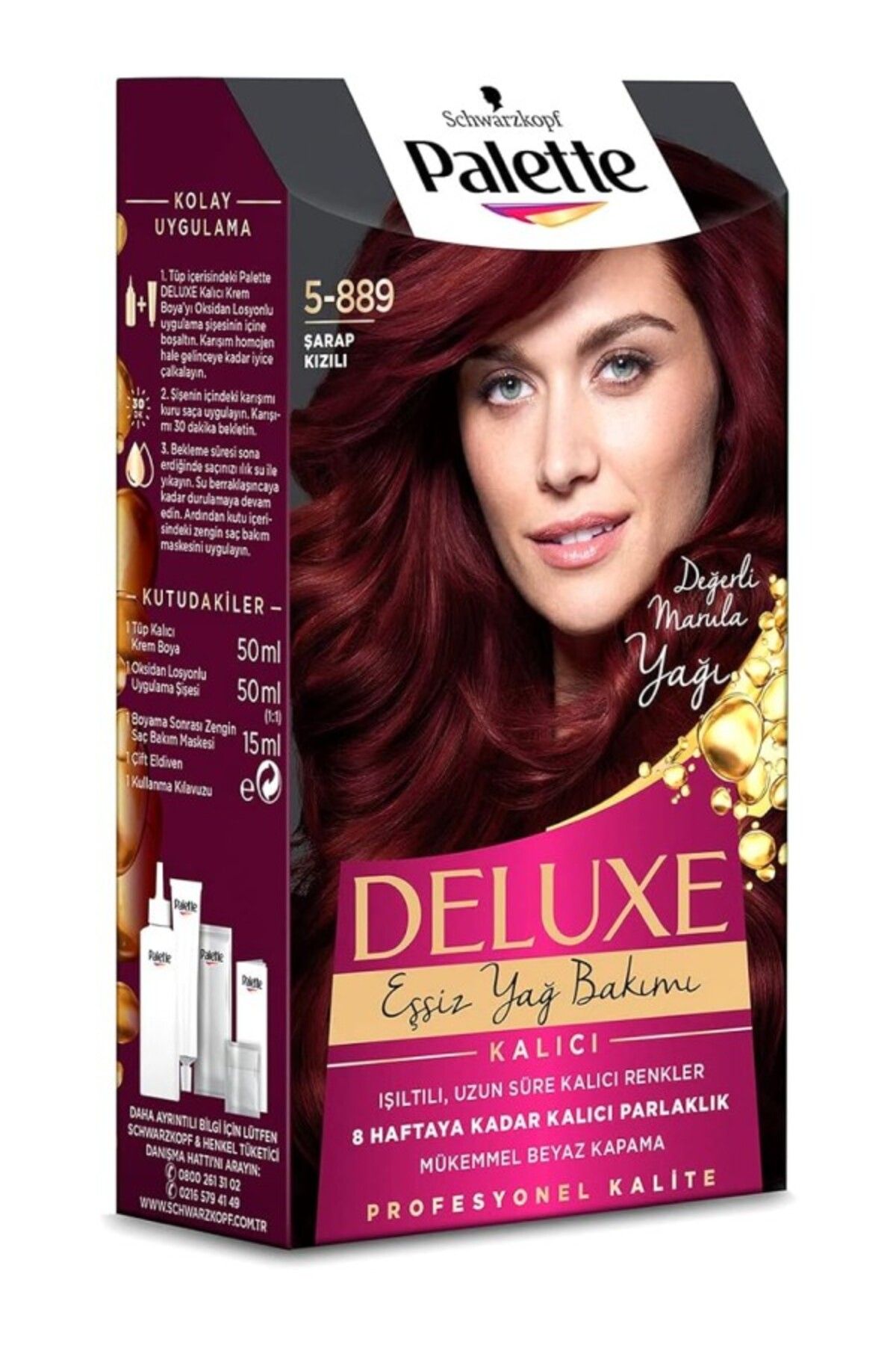 ShopZum Palette Deluxe 5-889 Şarap Kızılı Saç Boyası