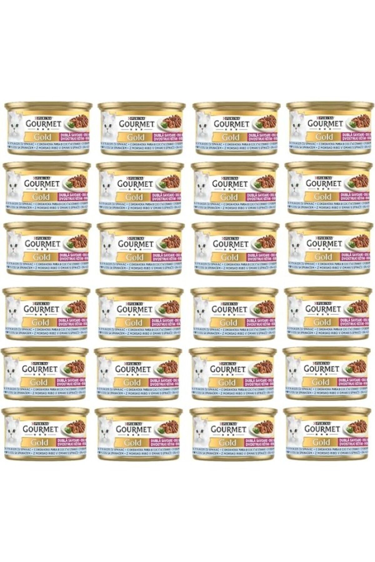ShopZum Gourmet Gold Çifte Lezzet Okyanus Balığı &amp; Sebzeli Yaş Kedi Maması (24 X 85 GR)