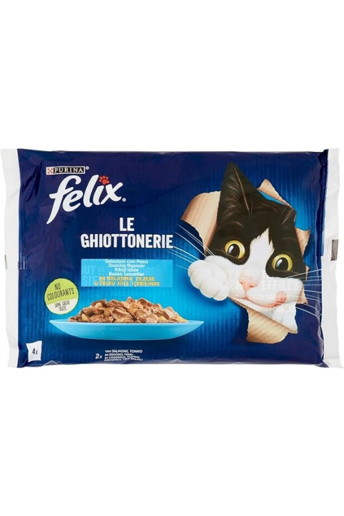 ShopZum Felix Multipack Somonlu Ve Ton Balıklı Yetişkin Kedi Yaş Maması 4x85gr