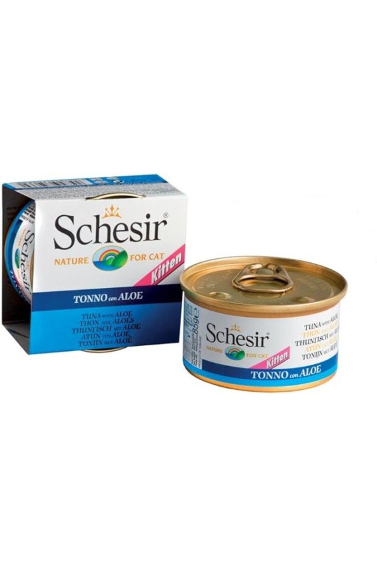 ShopZum Schesir Yavru Kedi Konservesi 85 Gr Ton Balikli + Aloeverali
