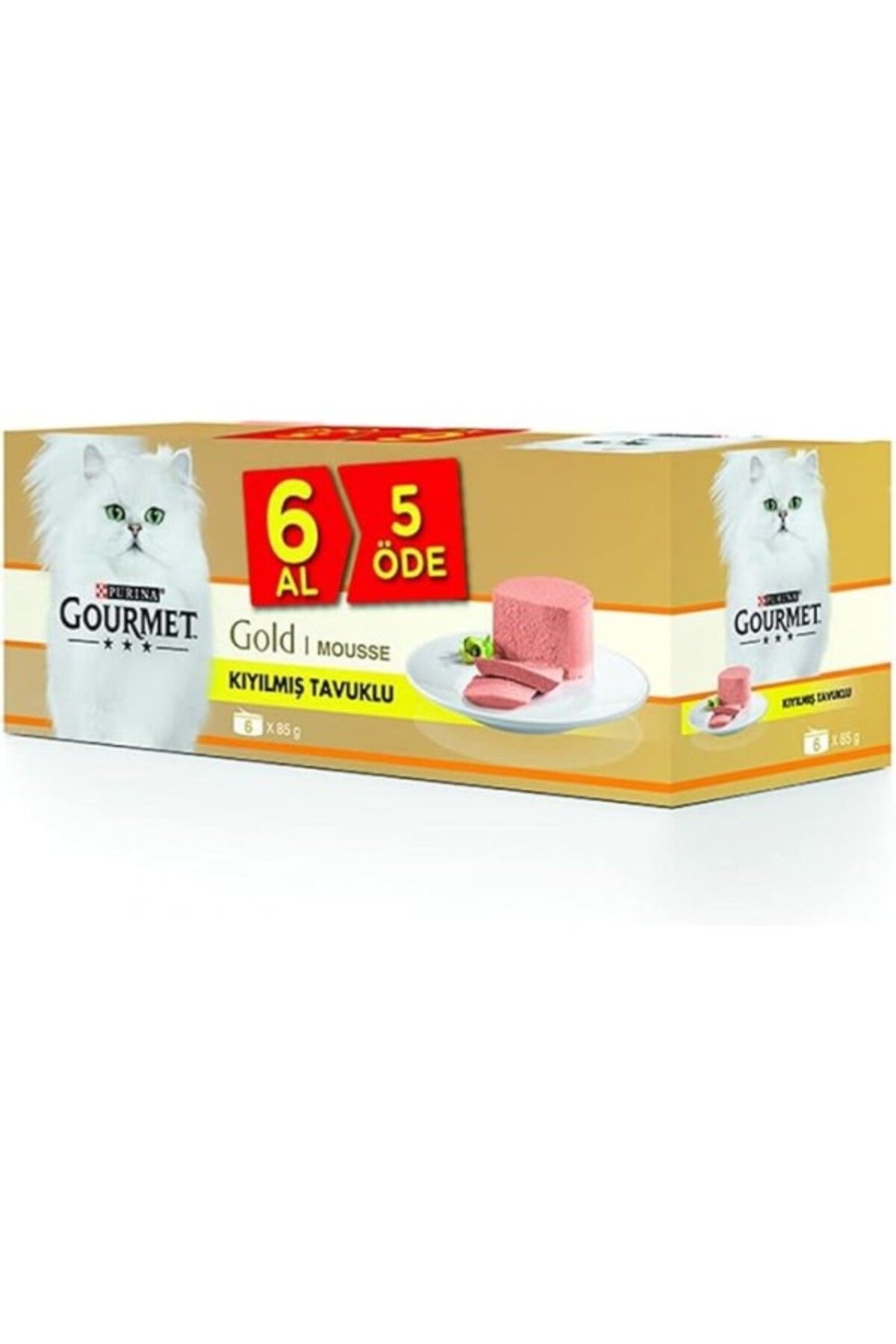ShopZum Gourmet Kıyılmış Tavuk Yetişkin Kedi Konserve 6 Al 5 Öde 85 Gr