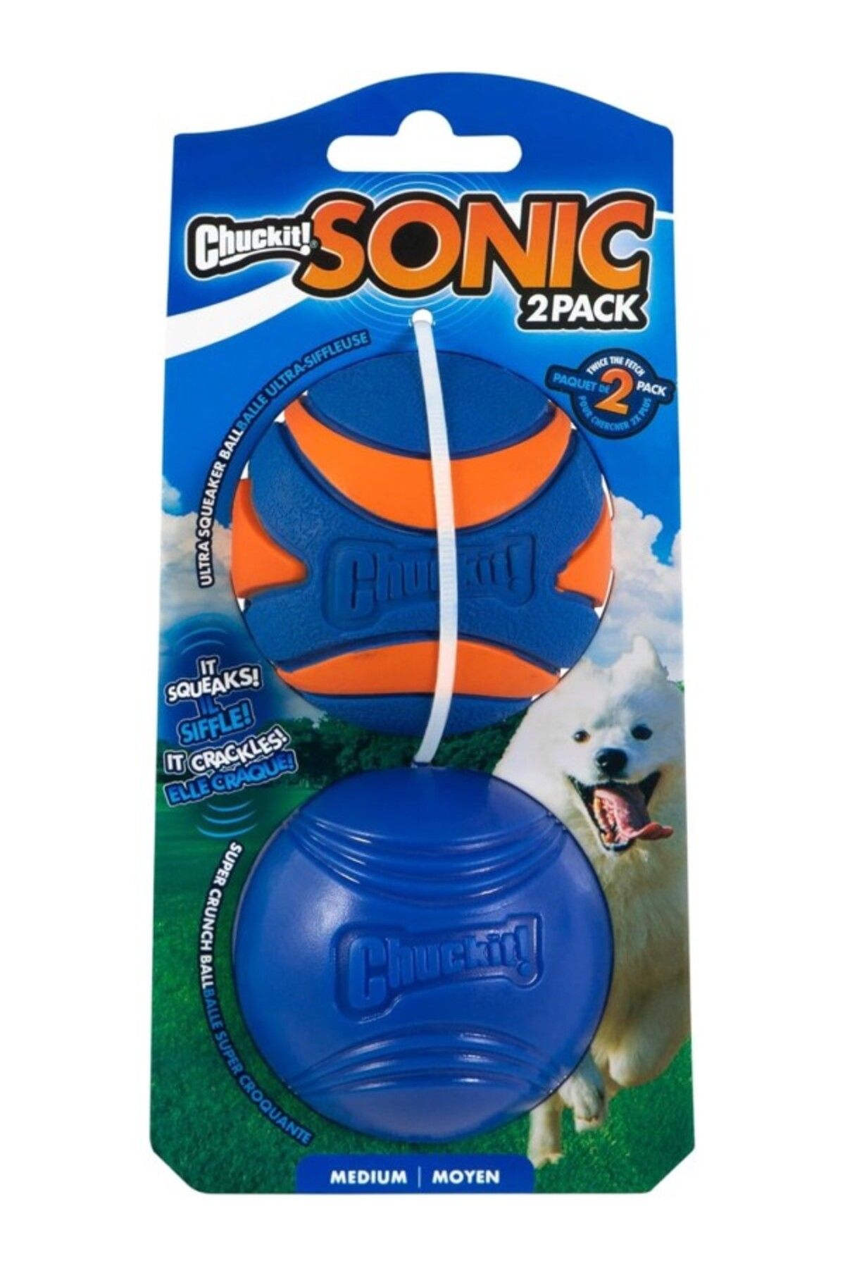 ShopZum Chuckit! Sonic 2&Apos;Li Sesli Oyun Topu Seti - Ultra Squaker &Amp; Hışırtılı Crunch Köpek Oyun Top