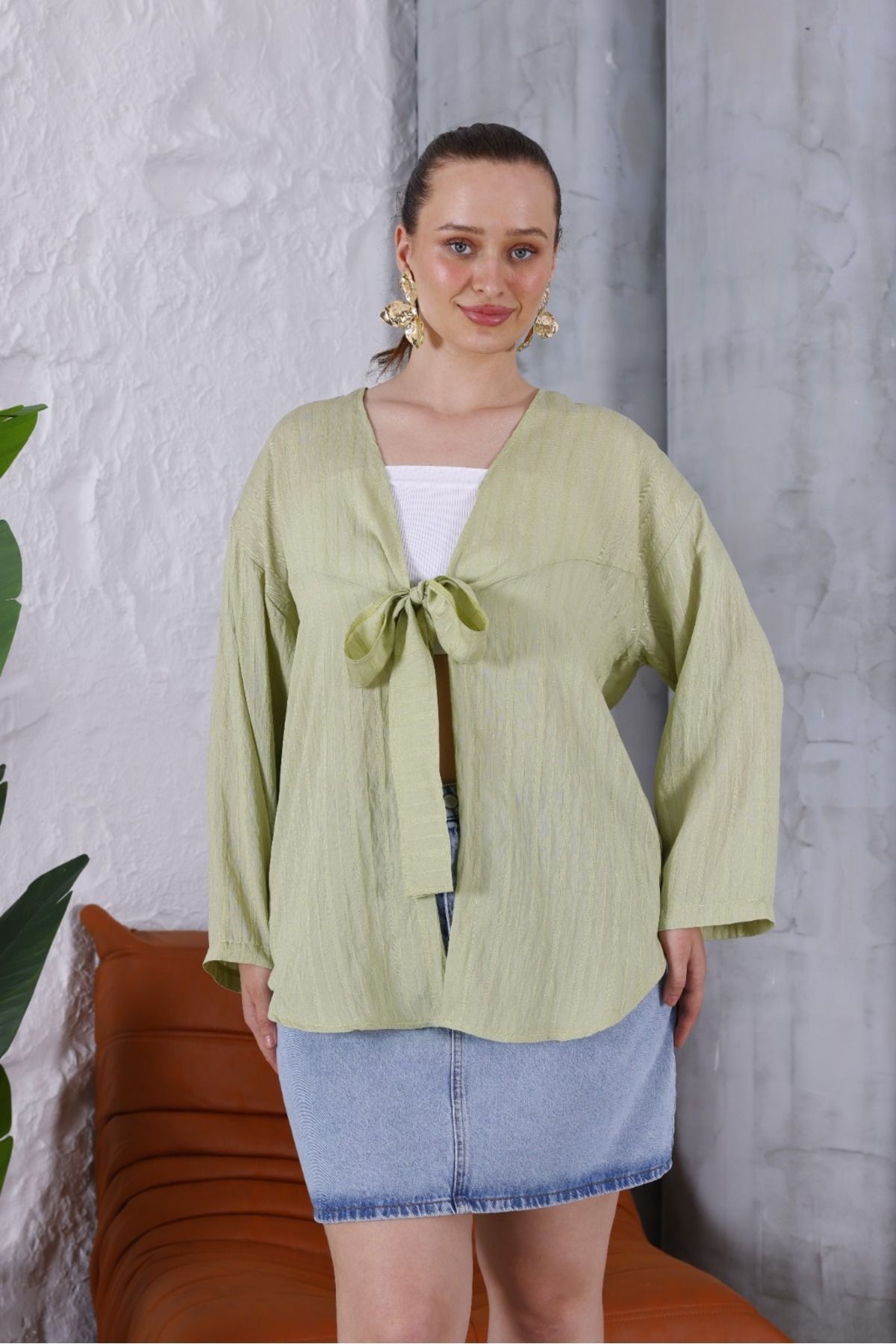 BLUSS Kadın Şık Kimono Hırka - Bağlamalı Model, Hafif ve Rahat