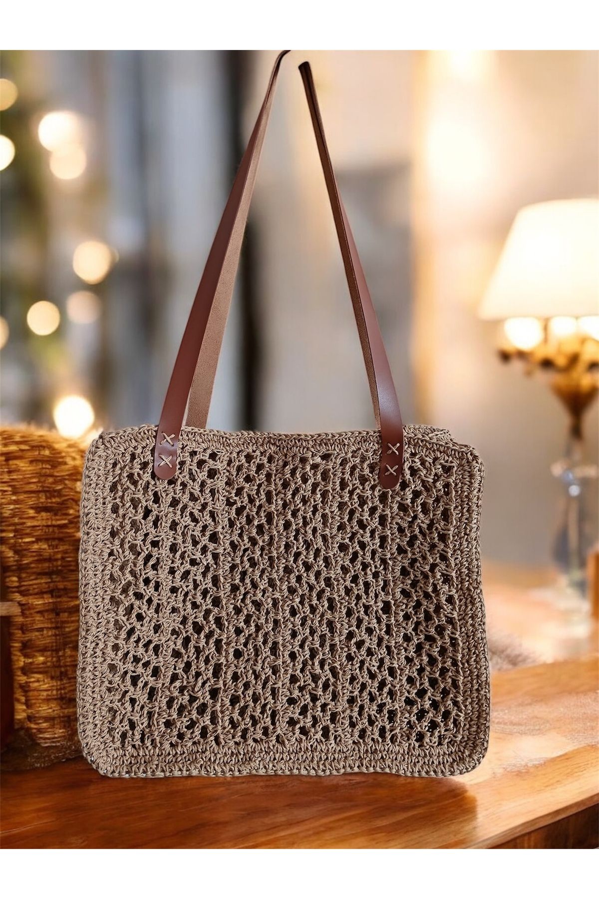 ZAHandmade Tığ işi el örgüsü plaj çantası