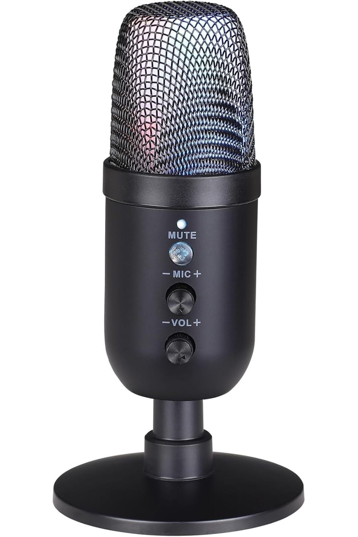TeknoFaji Profesyonel Kardioid Rgb Işık Oyuncu Stüdyo Kayıt Kablolu Podcast Mikrofonu USB Mikrofon