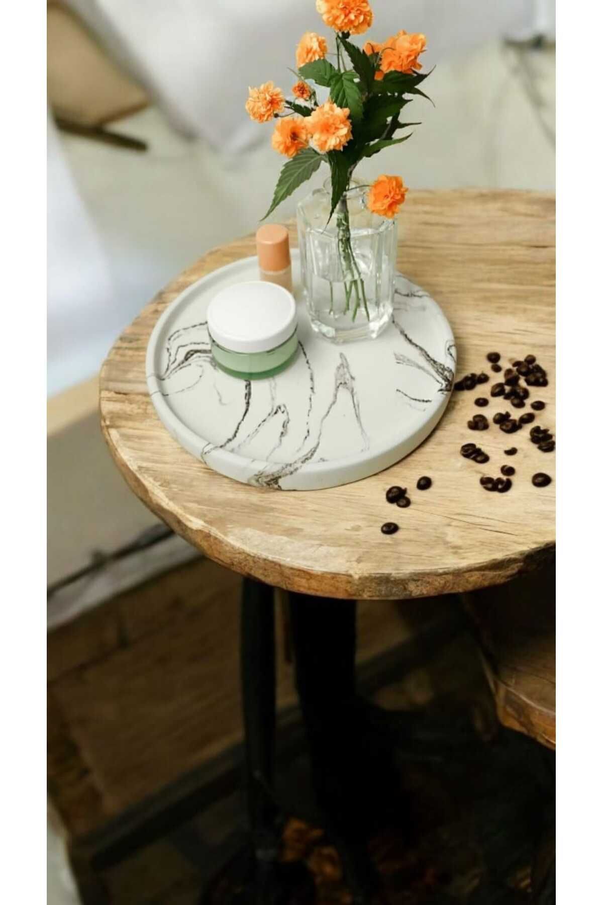 AYŞEM Dekoratif Yuvarlak Mum,Saksı ve Takı Tabağı,Mumluk Organizer Tabak,Kase,Tepsi