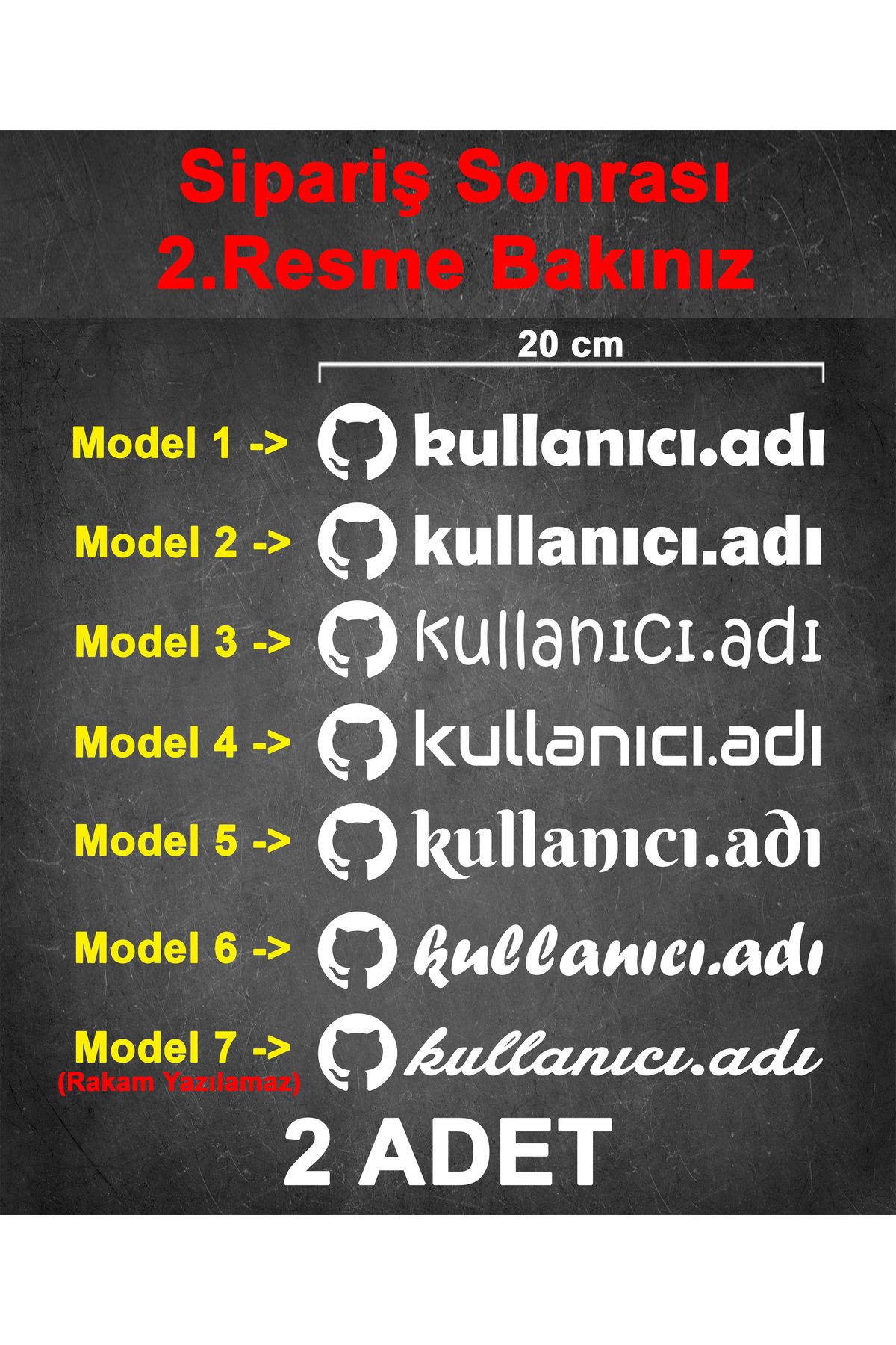 Sönmez Dijital (2 Adet) Github Kullanıcı Adı Sticker - Github Sticker - Github Logo Sticker - 20cm