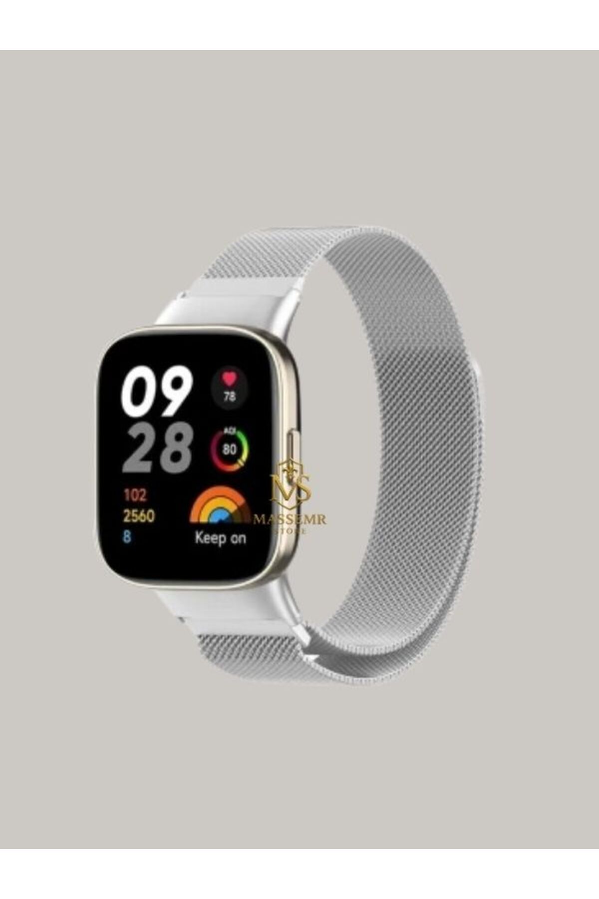 Massemr Xiaomi Redmi Watch 3 Uyumlu Metal Mıknatıslı Akıllı Saat Kordonu – Şık ve Ayarlanabilir