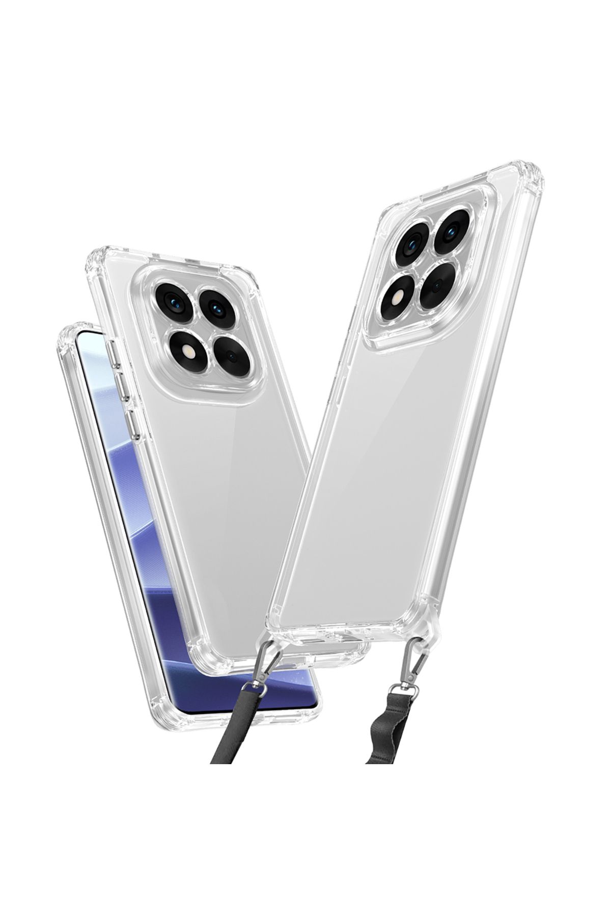 Başkenttekno Xiaomi Redmi Note 14 Pro 5G Kılıf Airbagli Takılabilir Askı Aparatlı Snap Silikon Kapak