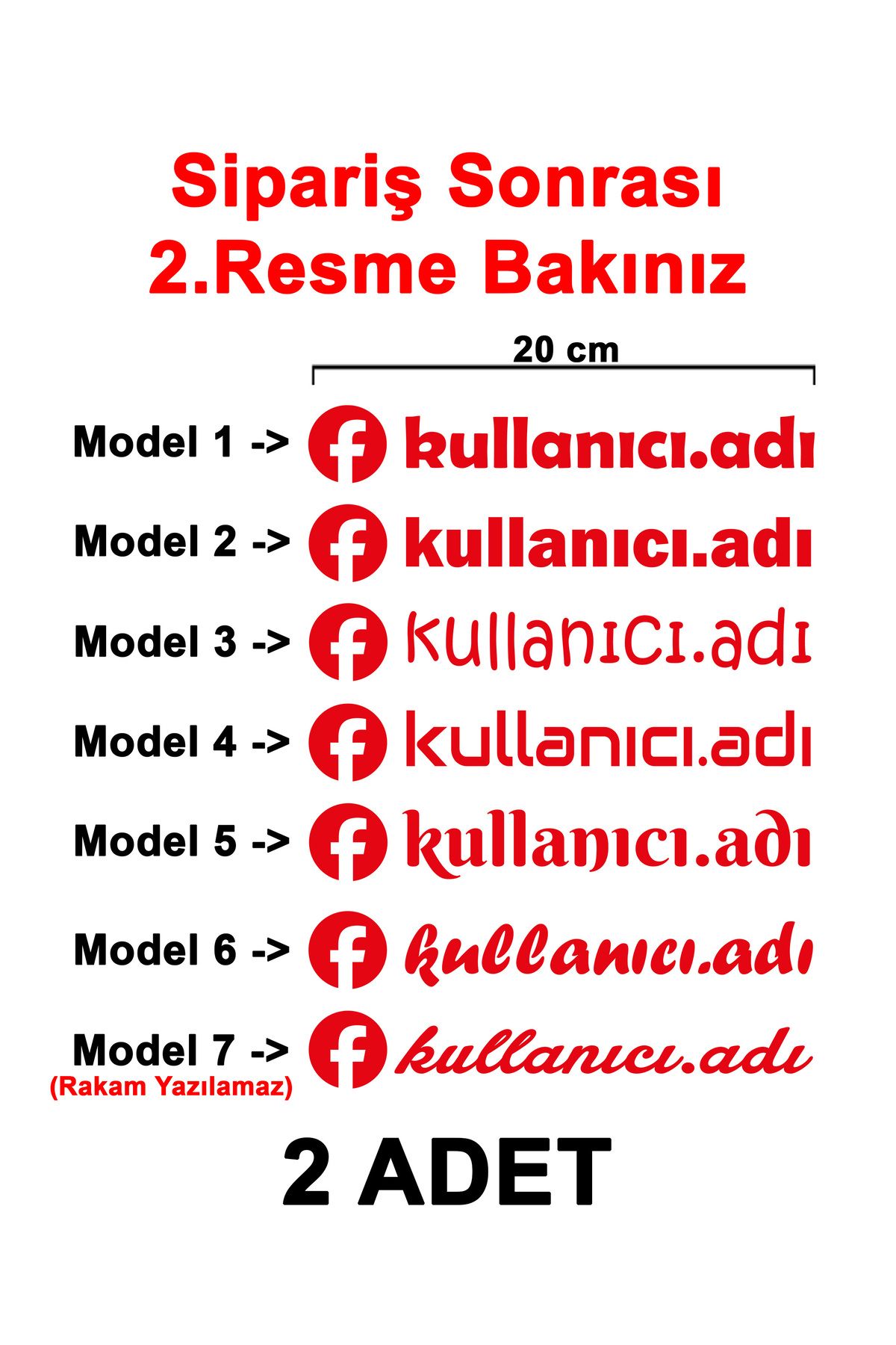 Sönmez Dijital (2 Adet) Facebook Kullanıcı Adı Sticker - Facebook Sticker - Facebook Logo Sticker - 20cm
