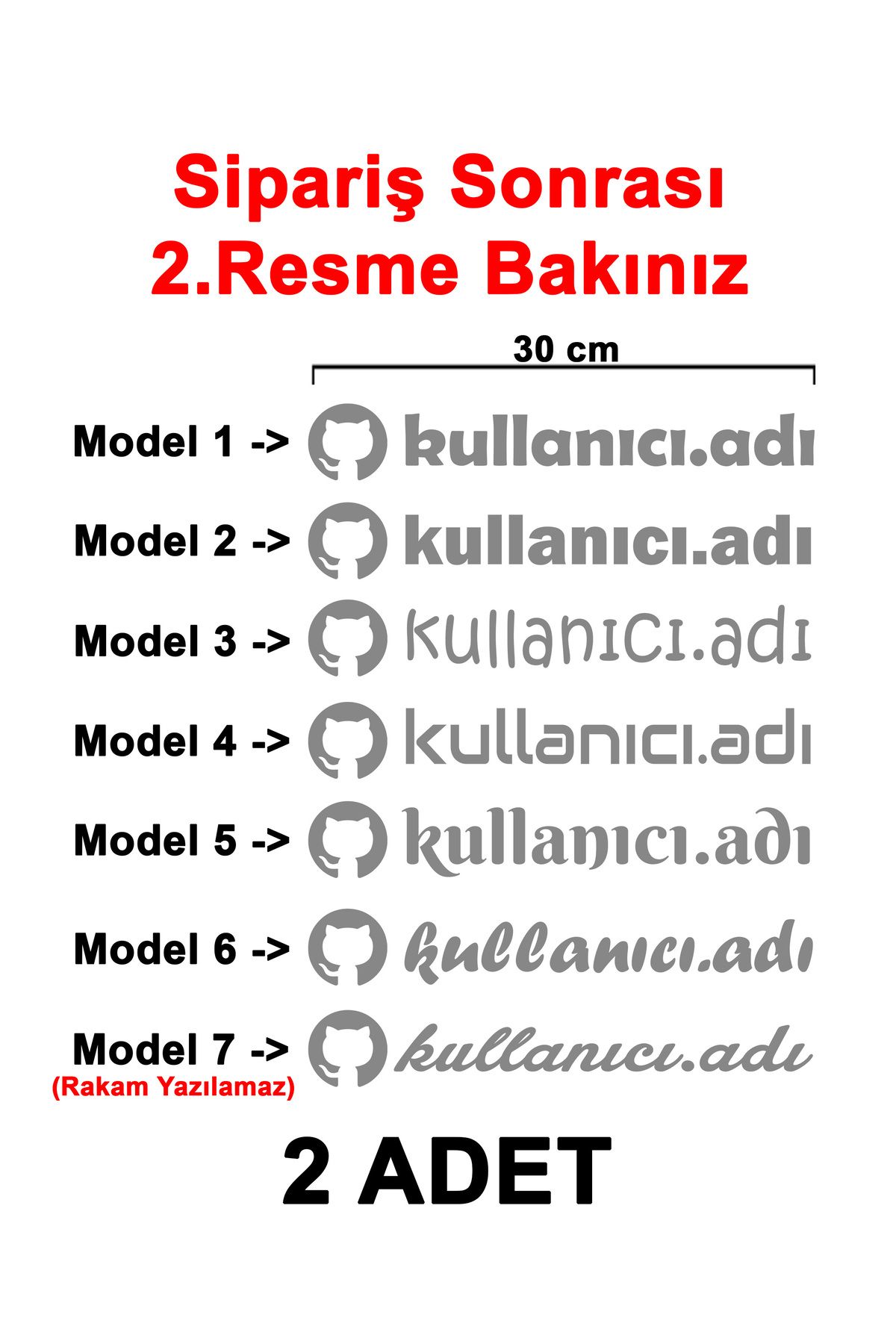 Sönmez Dijital (2 Adet) Github Kullanıcı Adı Sticker - Github Sticker - Github Logo Sticker - 30cm