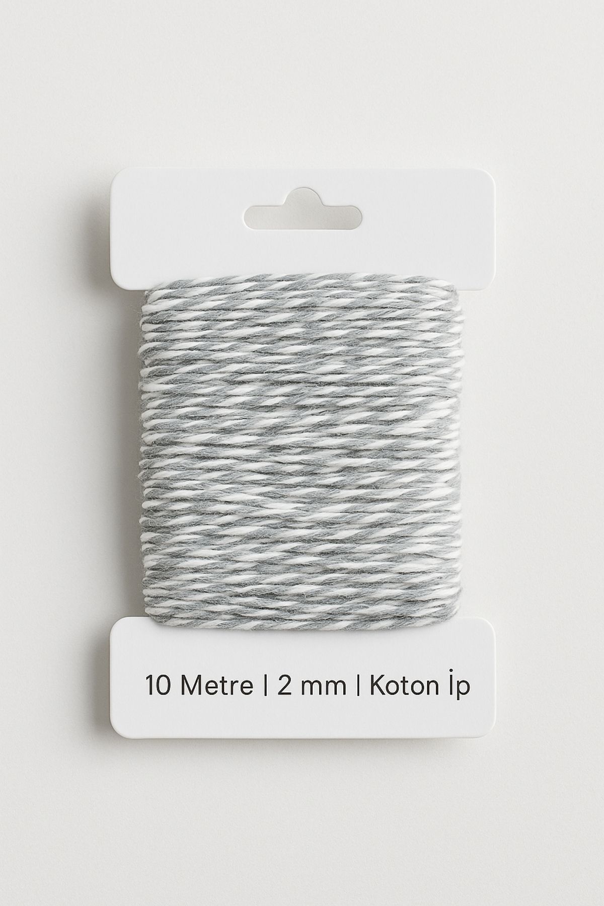 OLİ Art Gri Beyaz Koton Paketleme İpi 10 Metre Koton Paket İpi 10m