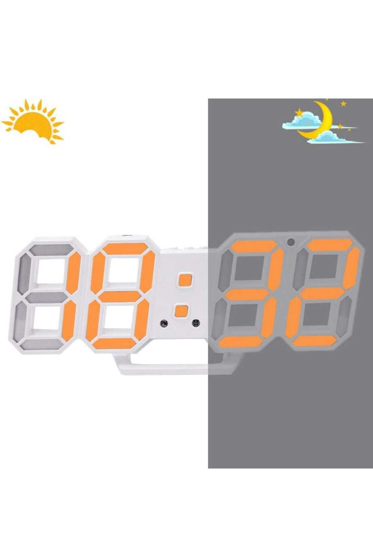 Generic-3D LED Digital Wall Clock – USB Powered Alarm with Temp, Date, Auto Brightness 4