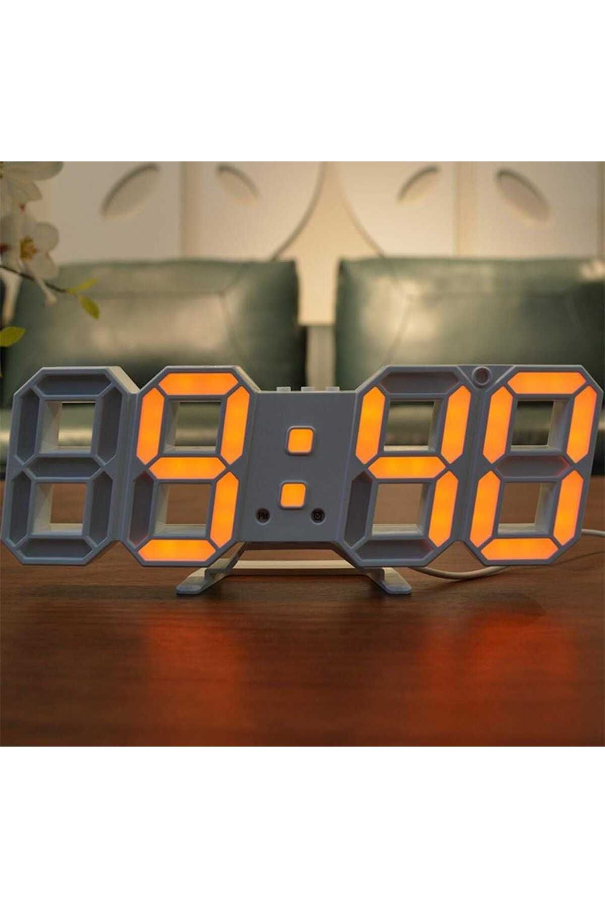 Generic-3D LED Digital Wall Clock – USB Powered Alarm with Temp, Date, Auto Brightness 3