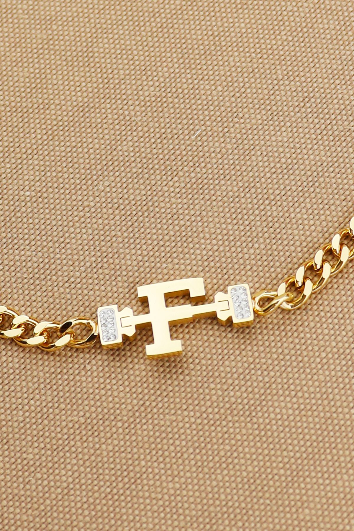 Keyifli Hayaller Çelik Bileklik - A Harfi 316L Harf Çelik Zincir Bileklik Kararmaz Solmaz 17+5 cm