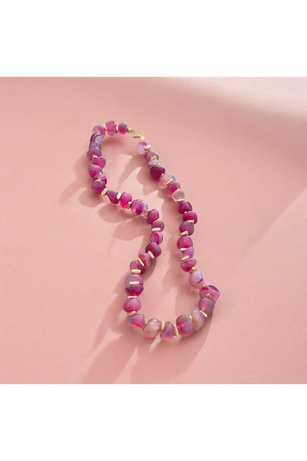 MODA Pembe akik kolye