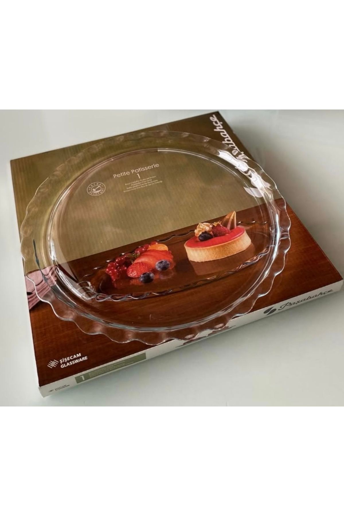 Home Petite Patisserie Cam Servis Tabağı Sunumluk Büyük Pasta Tabağı