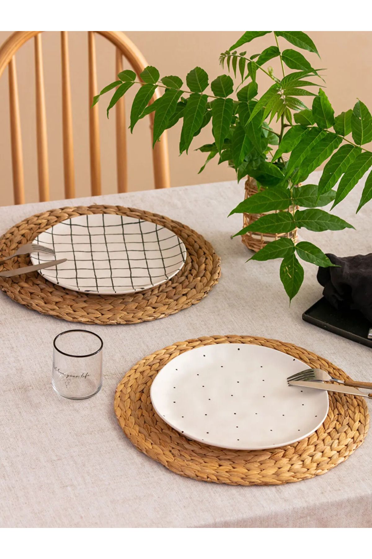 LC Waikiki LCW HOME Siyah Baskılı Seramik Sunum Tabağı Seti 4'lü