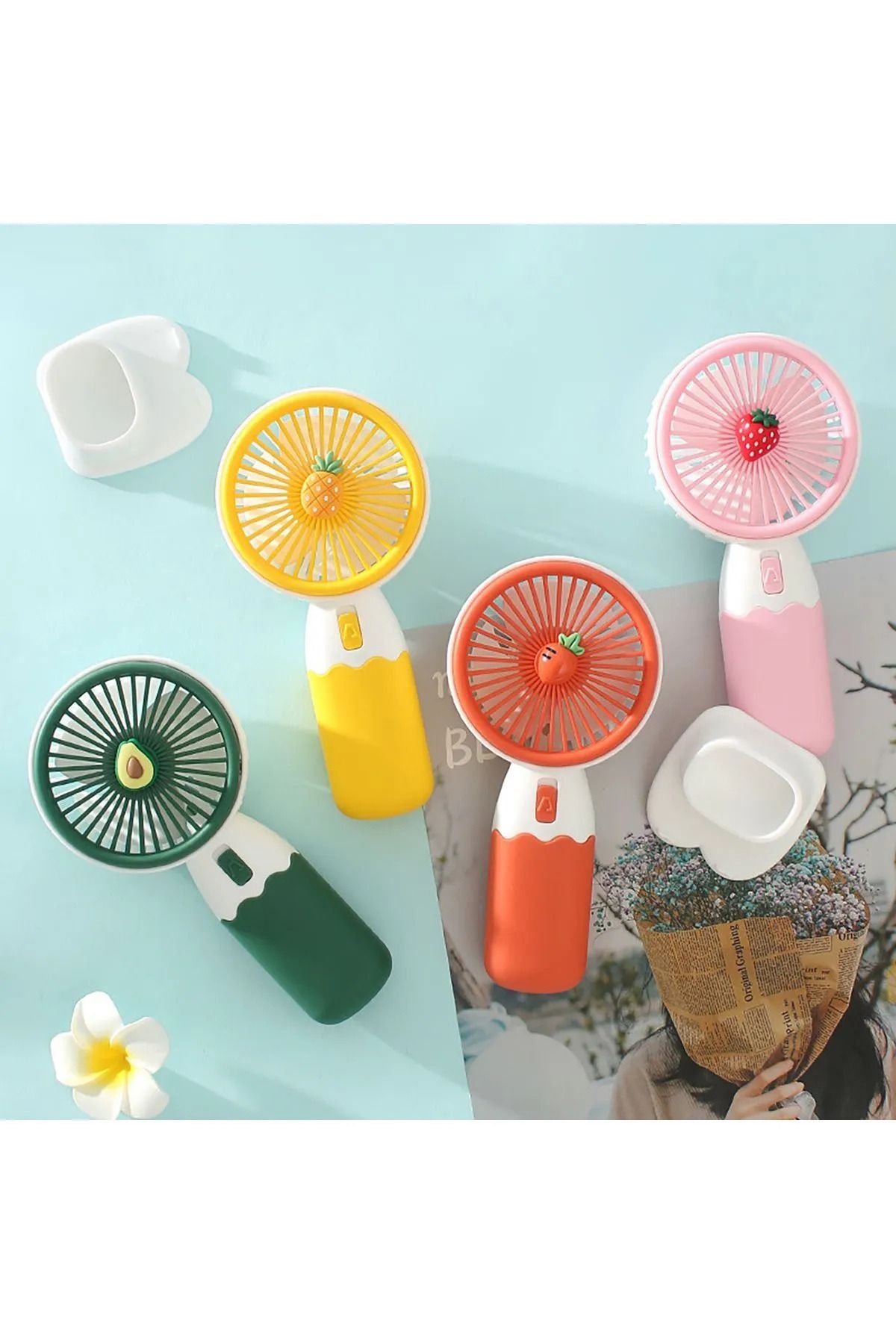 Nice For You Mini Fan Masaüstü Taşınabilir Telefon Stantlı Vantilatör 2si 1 Arada Taşınabilir Masaüstü Fan