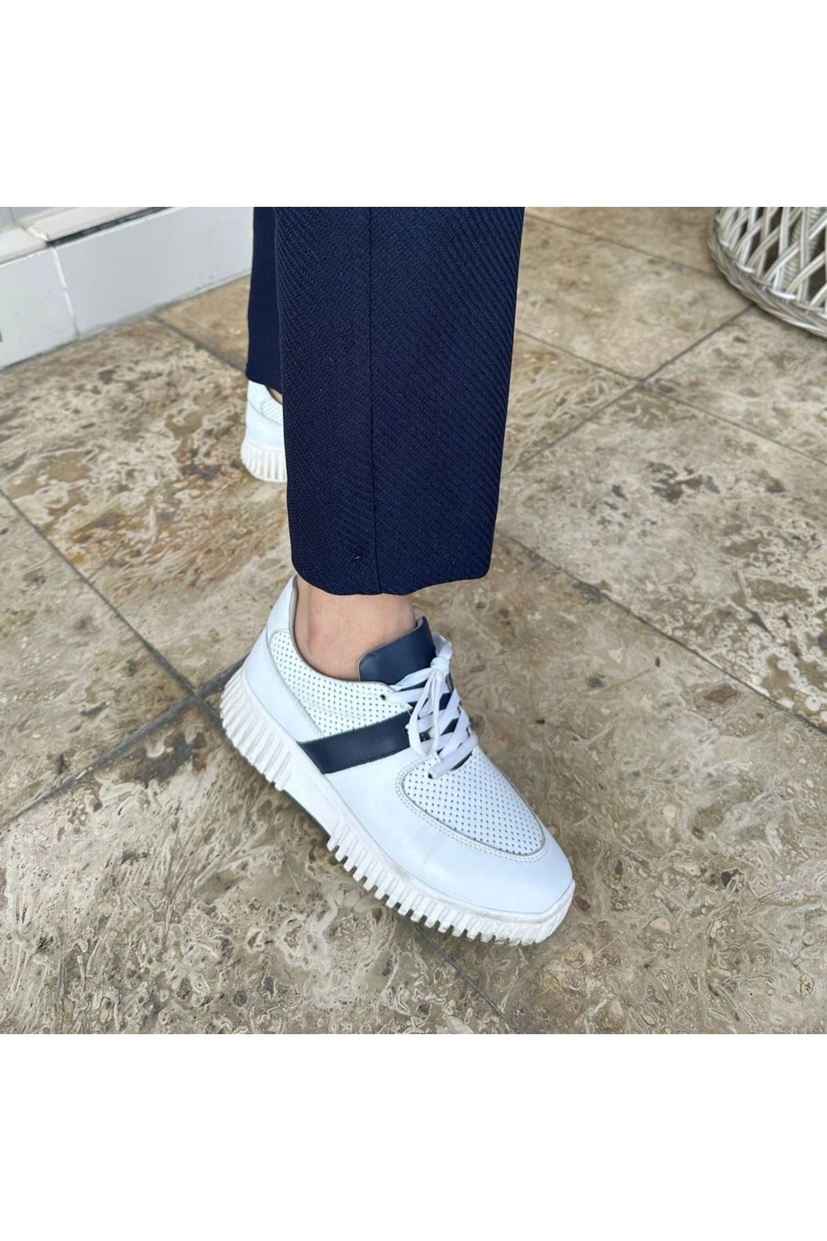 H&K GLOW Hakiki Deri Bağcıklı Sneaker