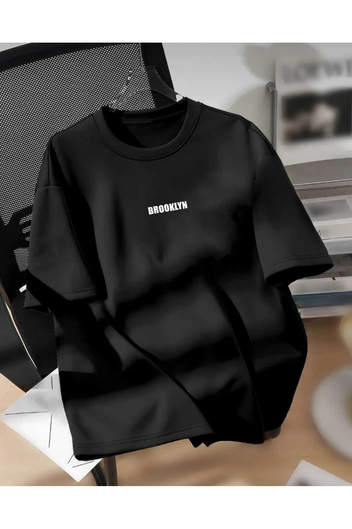 Niy Brooklyn baskılı siyah tshirt
