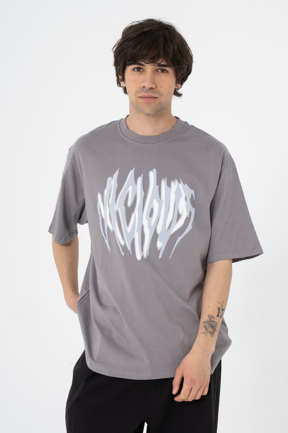 ATE WEAR Oversize Fit VACLOVE Baskılı Tişört