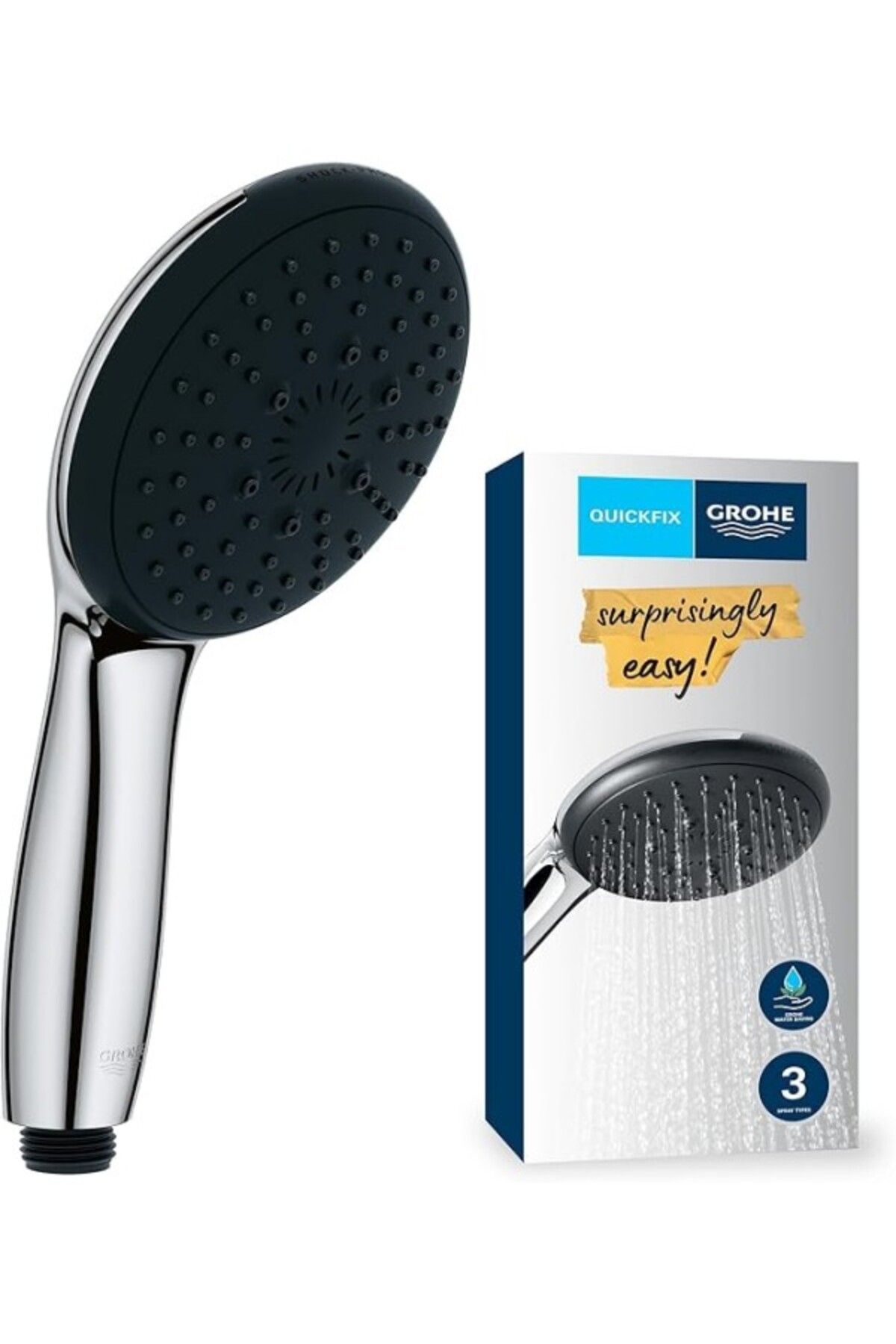 ShopZum Vitalio Start 110 El Duşu, 3 Akışlı (MASAJ, YAĞMUR &AMP; JET), Smartswitch, 110mm Yuvarlak Duş