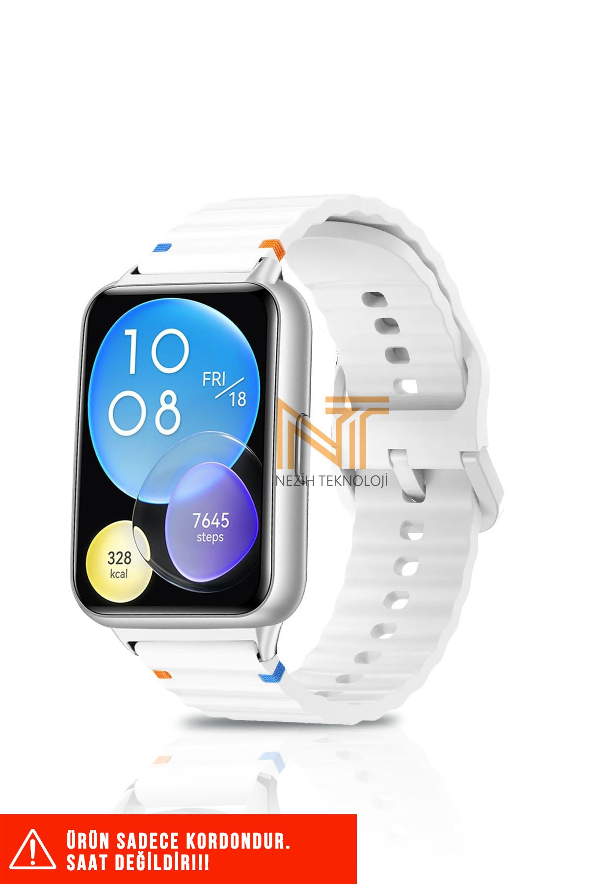 Nezih Case Huawei Watch Fit 2 Uyumlu Wave Silikon Kordon 20 mm