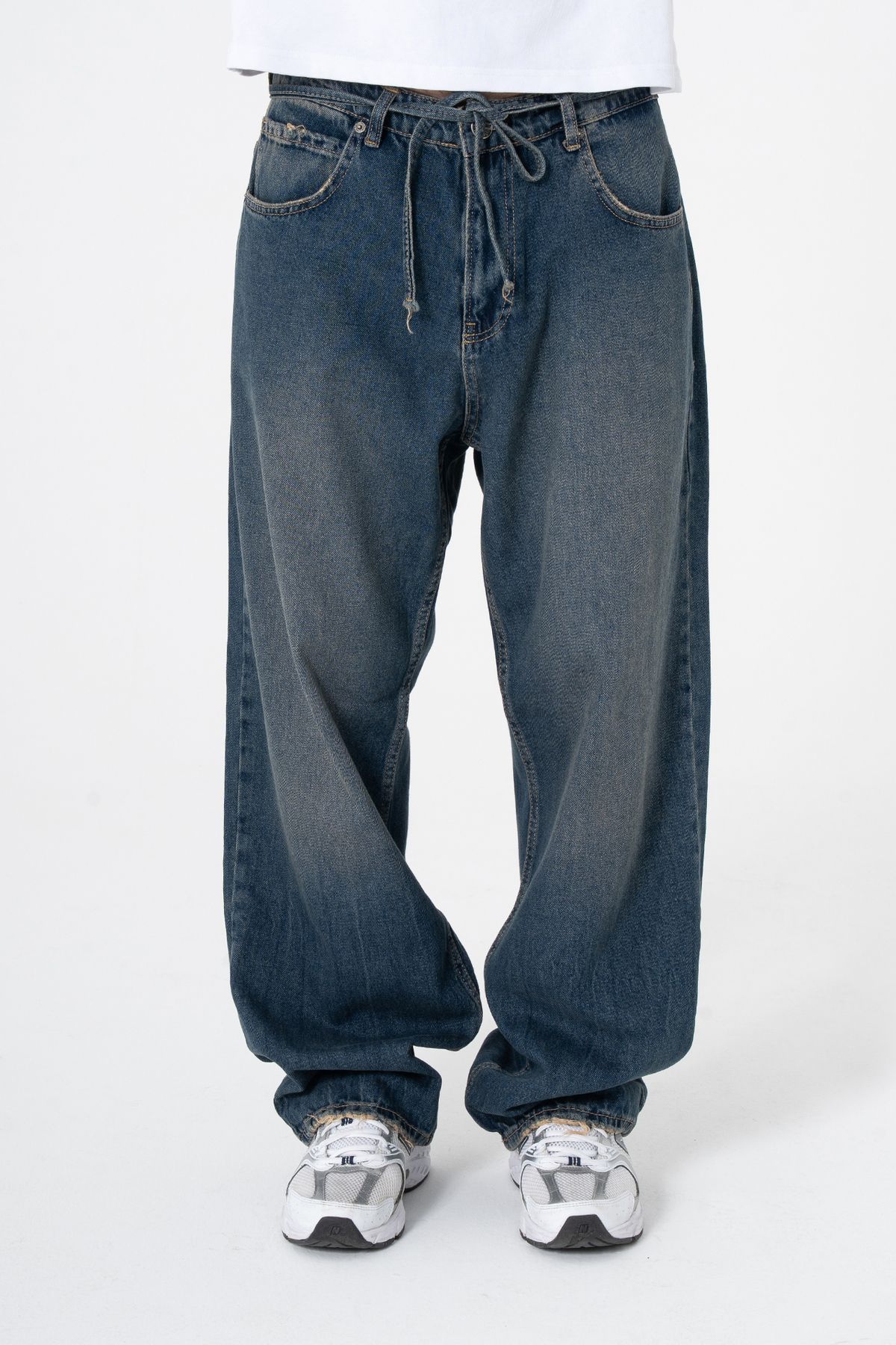 ATE WEAR Bağcıklı Yıkama Detay Premium Baggy Pantolon