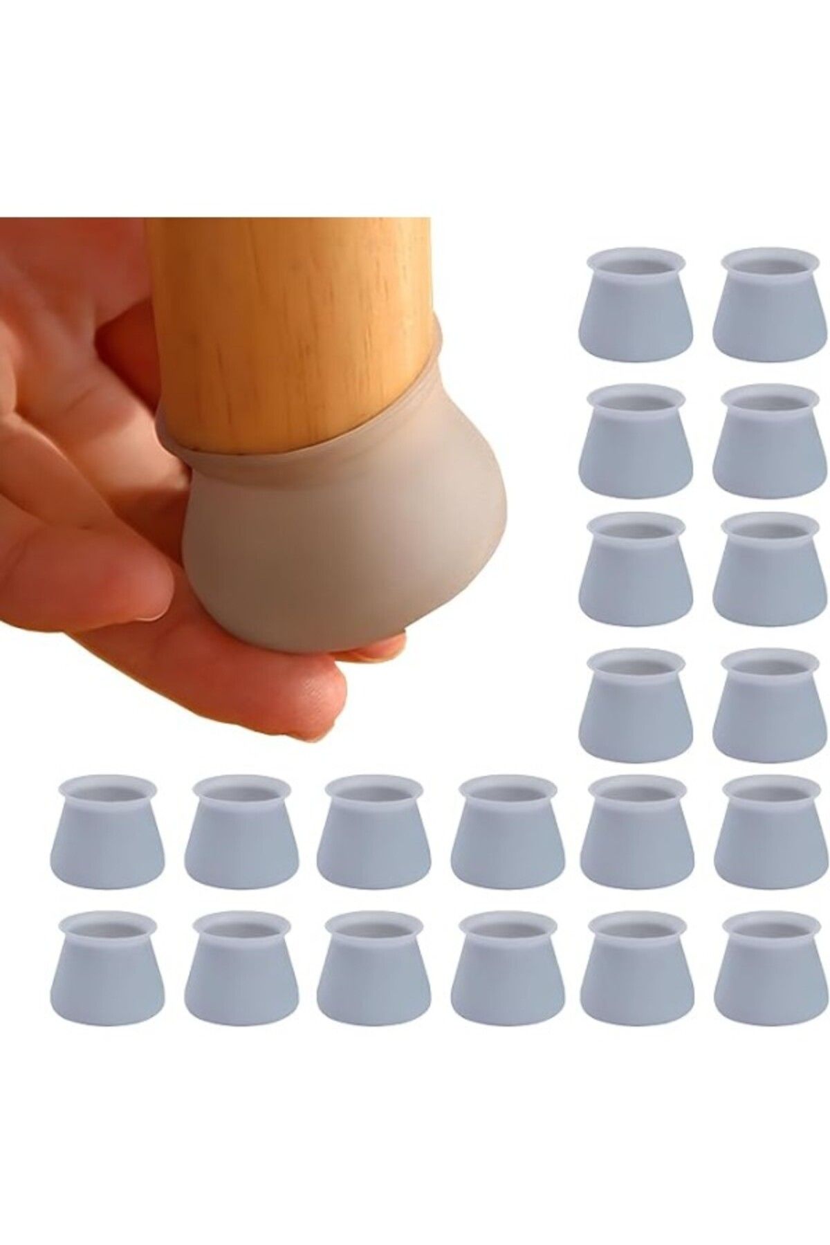 ShopZum Kanji 20&Apos;Li Silikon Masa Ve Sandalye Ayağı Koruyucu – Kaydırmaz, Çizilmez, Yıkanabilir Mobilya