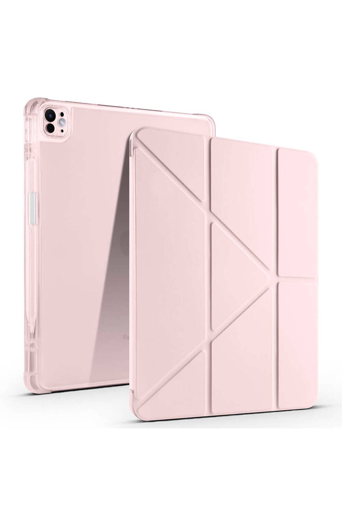 Başkenttekno iPad Air 13 2025 M3 Kılıf Tri Folding Kalem Bölmeli Standlı Kılıf