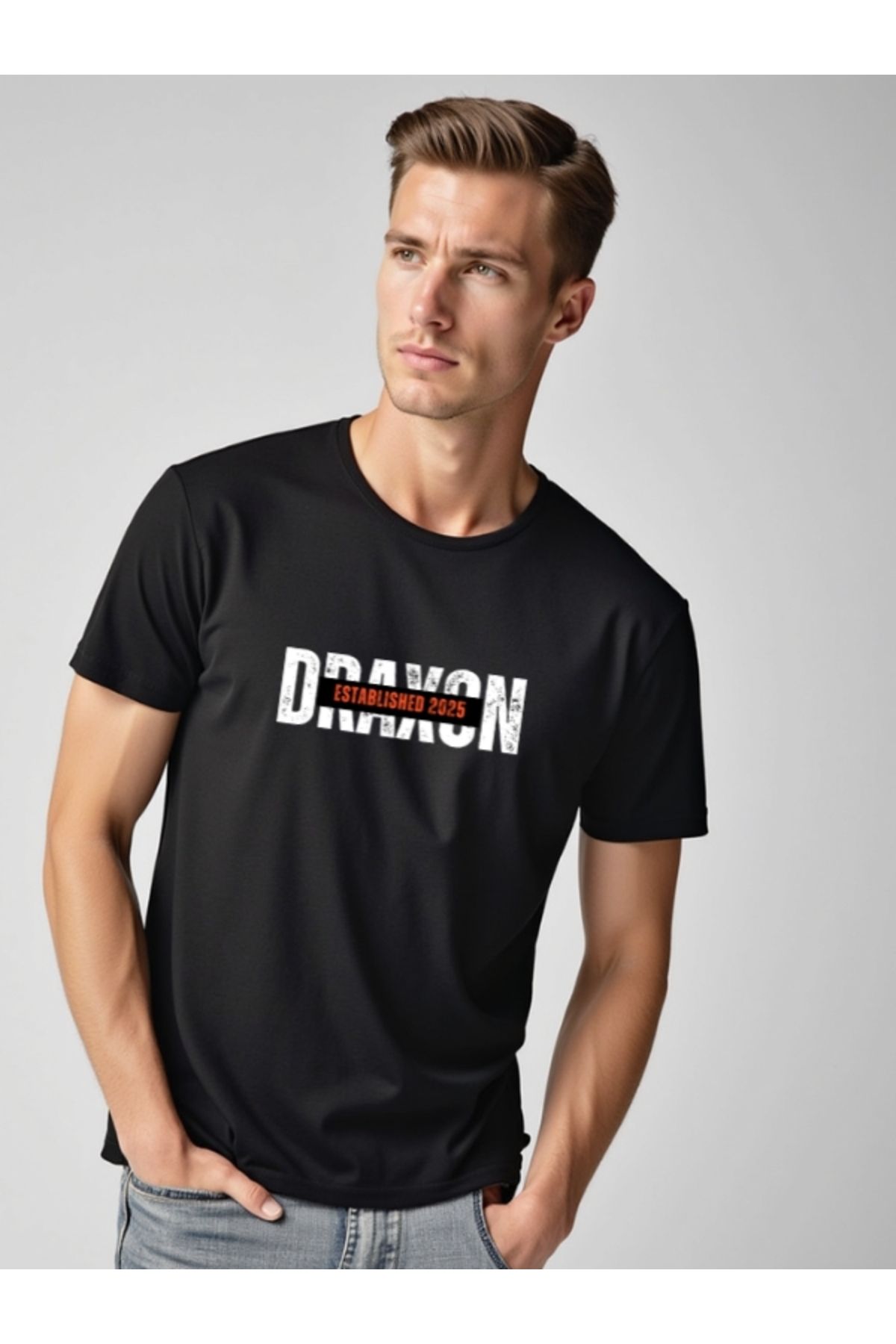 Draxon A+ Kalite Bisiklet Yaka Regular Fit T-shirt
