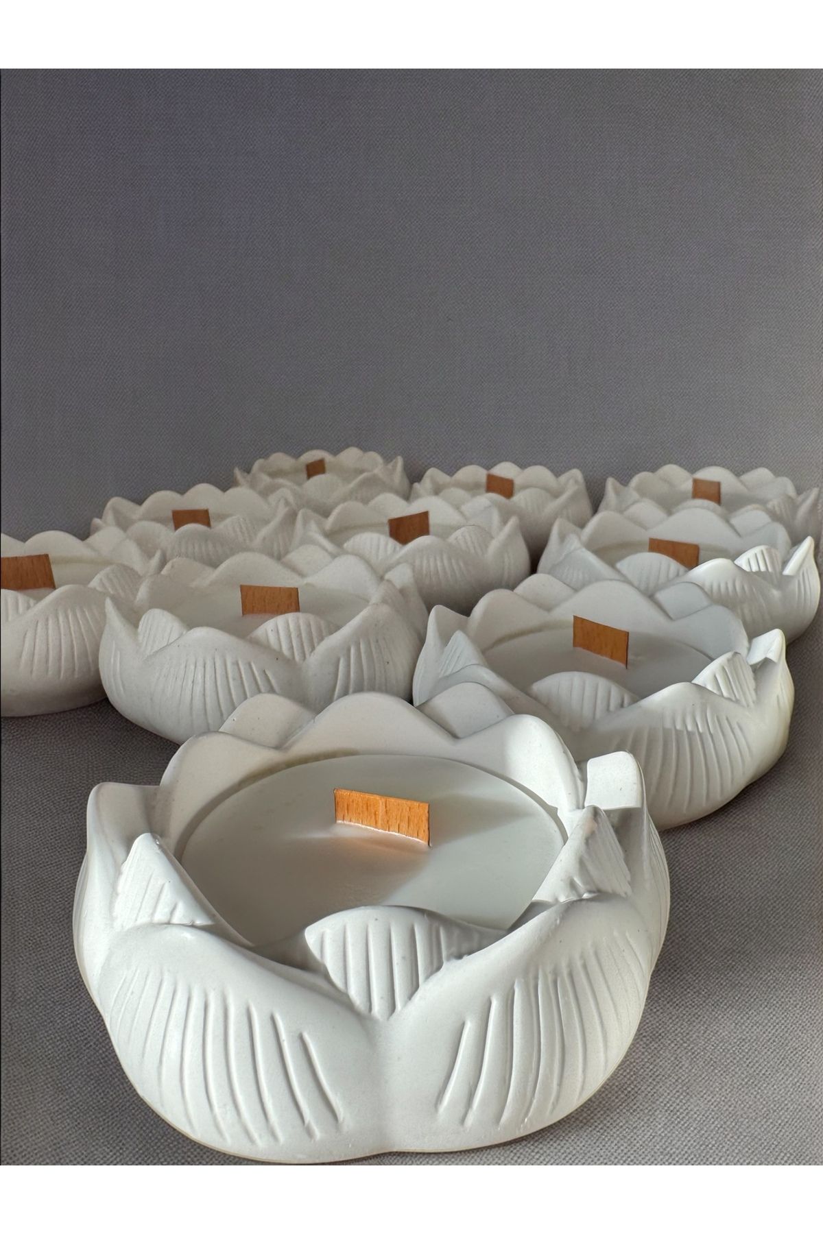 Celine Decor Lotus Kap Soya Wax Mum - 10 ADET