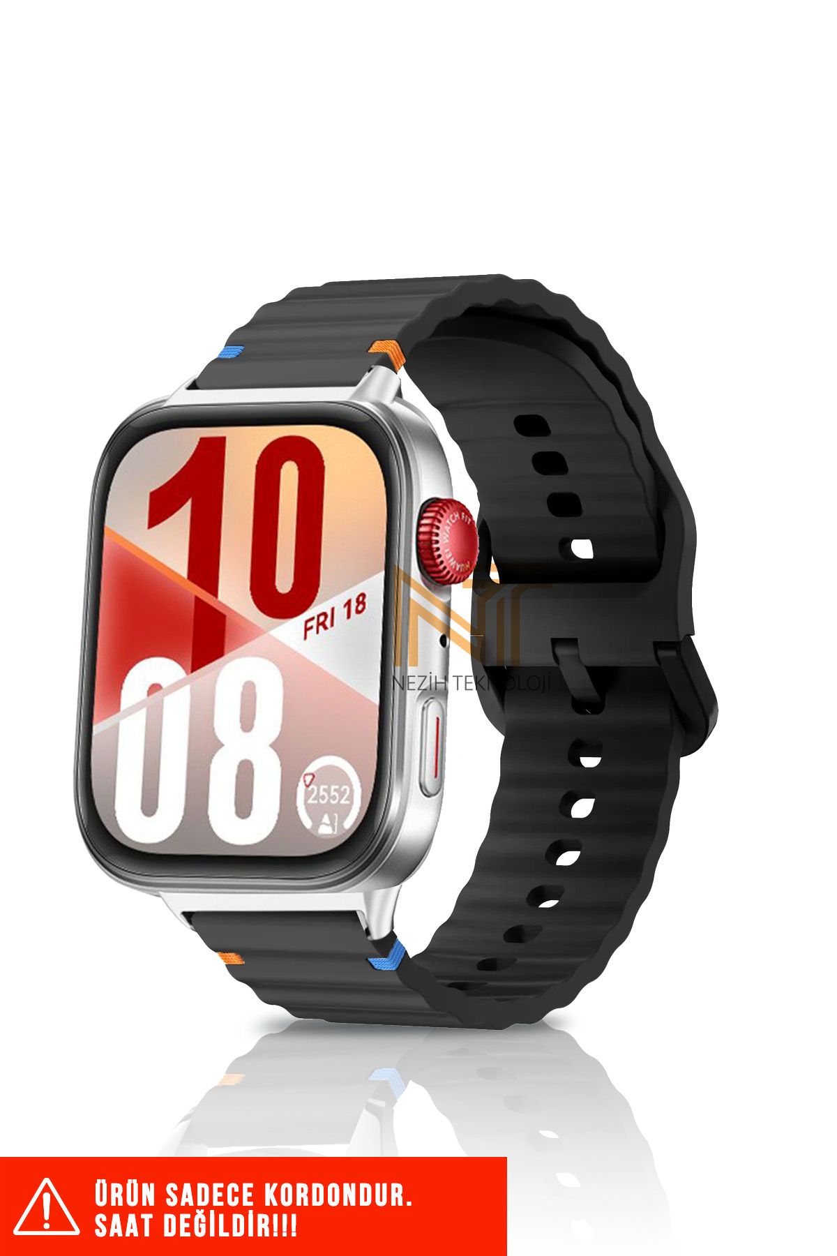 Nezih Case Huawei Watch Fit 3 / Fit 4 / Fit 4 Pro Uyumlu Wave Silikon Kordon 20 mm