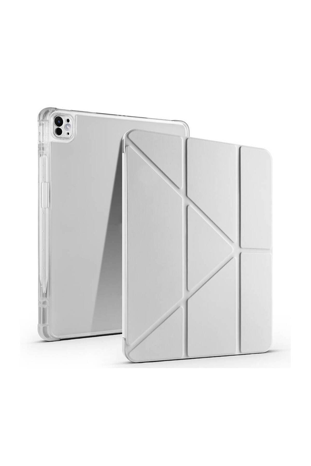 Başkenttekno iPad Air 13 2025 M3 Kılıf Tri Folding Kalem Bölmeli Standlı Kılıf