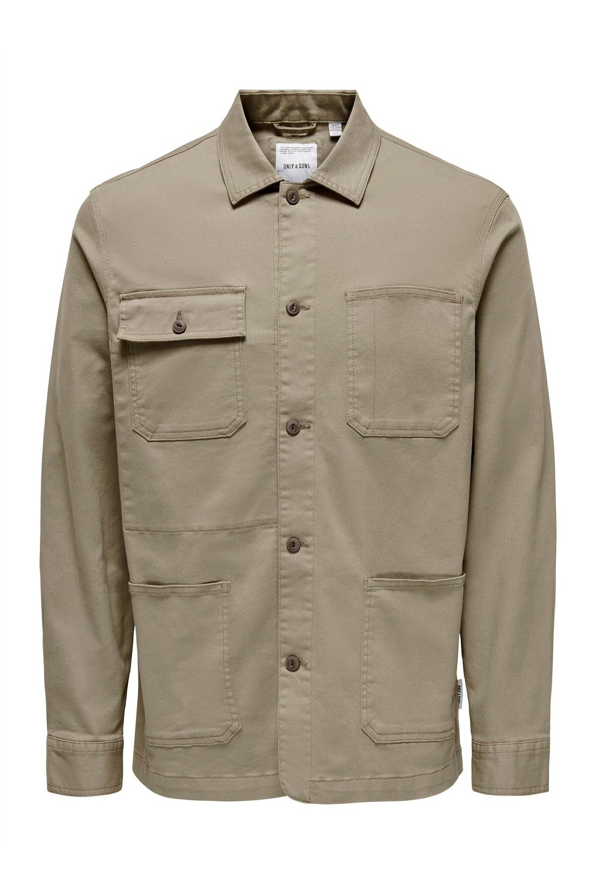 Only & Sons ONSDIEGO TWILL LS CHORE OVERSHIRT Erkek Kahverengi UK Gömlek - 22030121