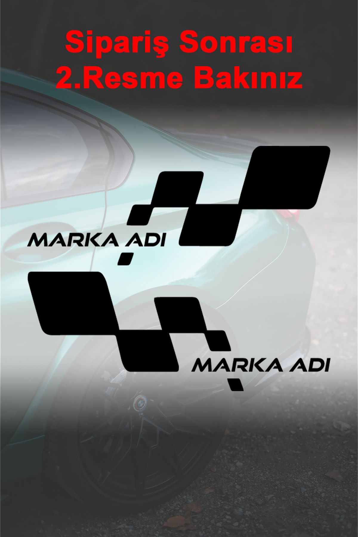Sönmez Dijital Markaya Özel Sport Sticker - Sağ Sol Kapı Sticker - Oto Sticker - Araba Sticker - 30cm